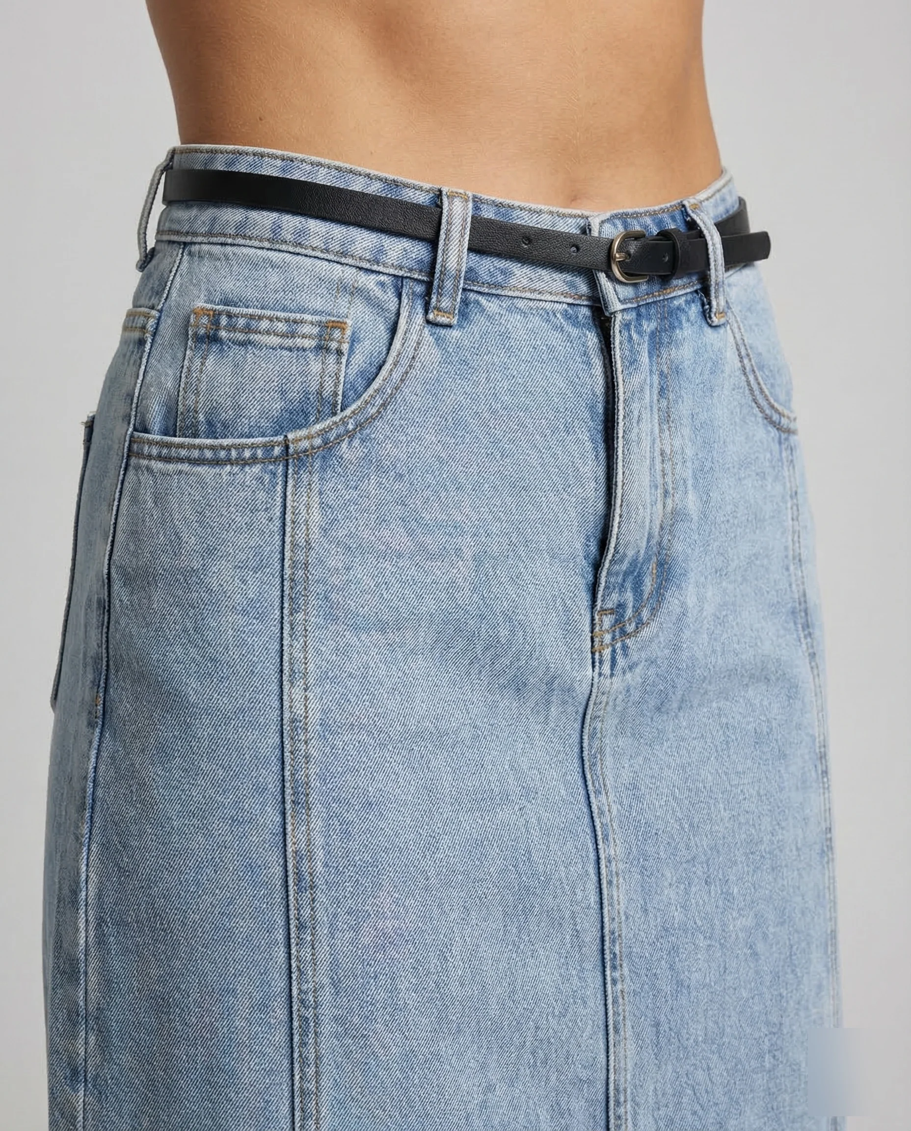 Damen Jeans Midirock High Waist - Image 3