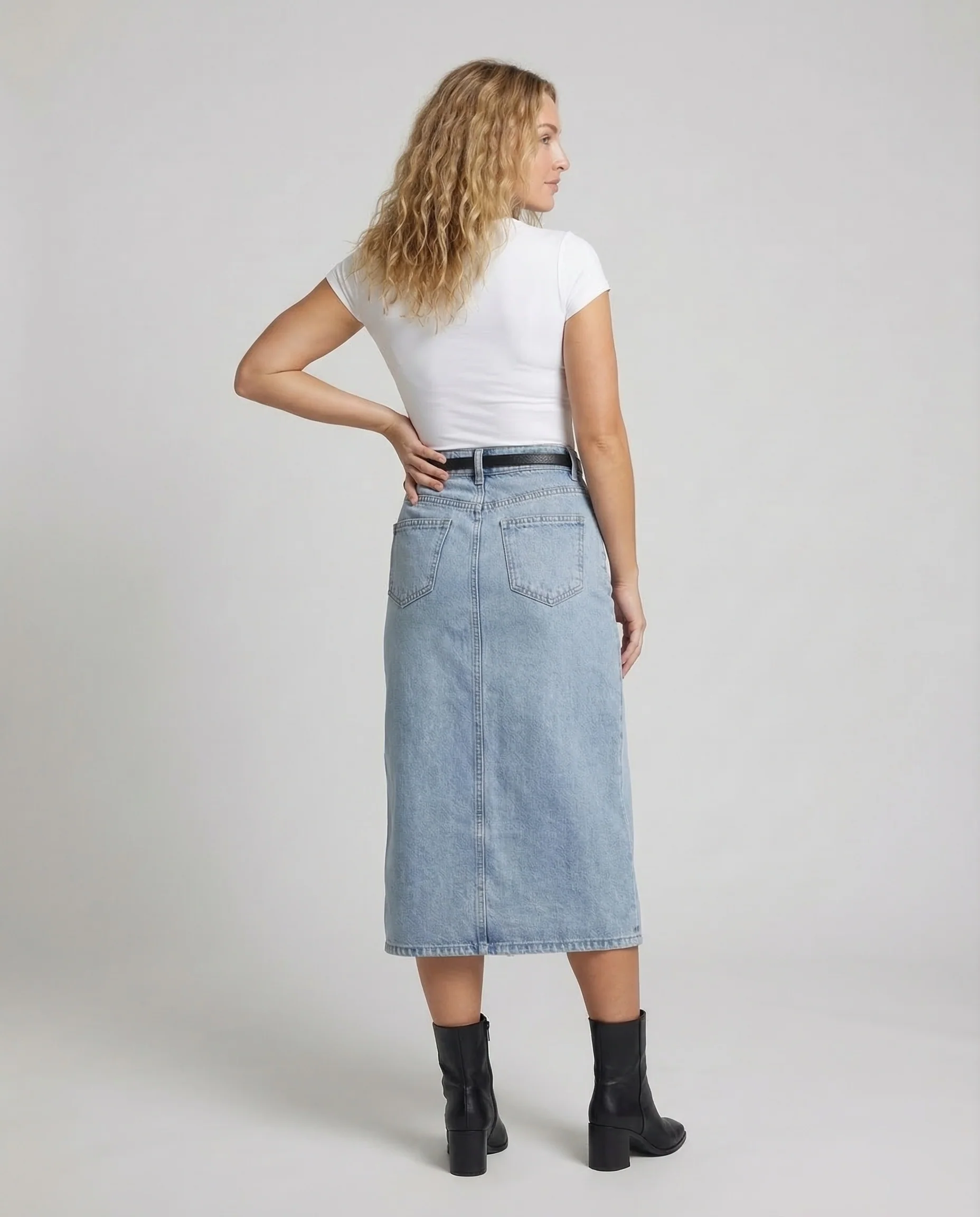 Damen Jeans Midirock High Waist - Image 4