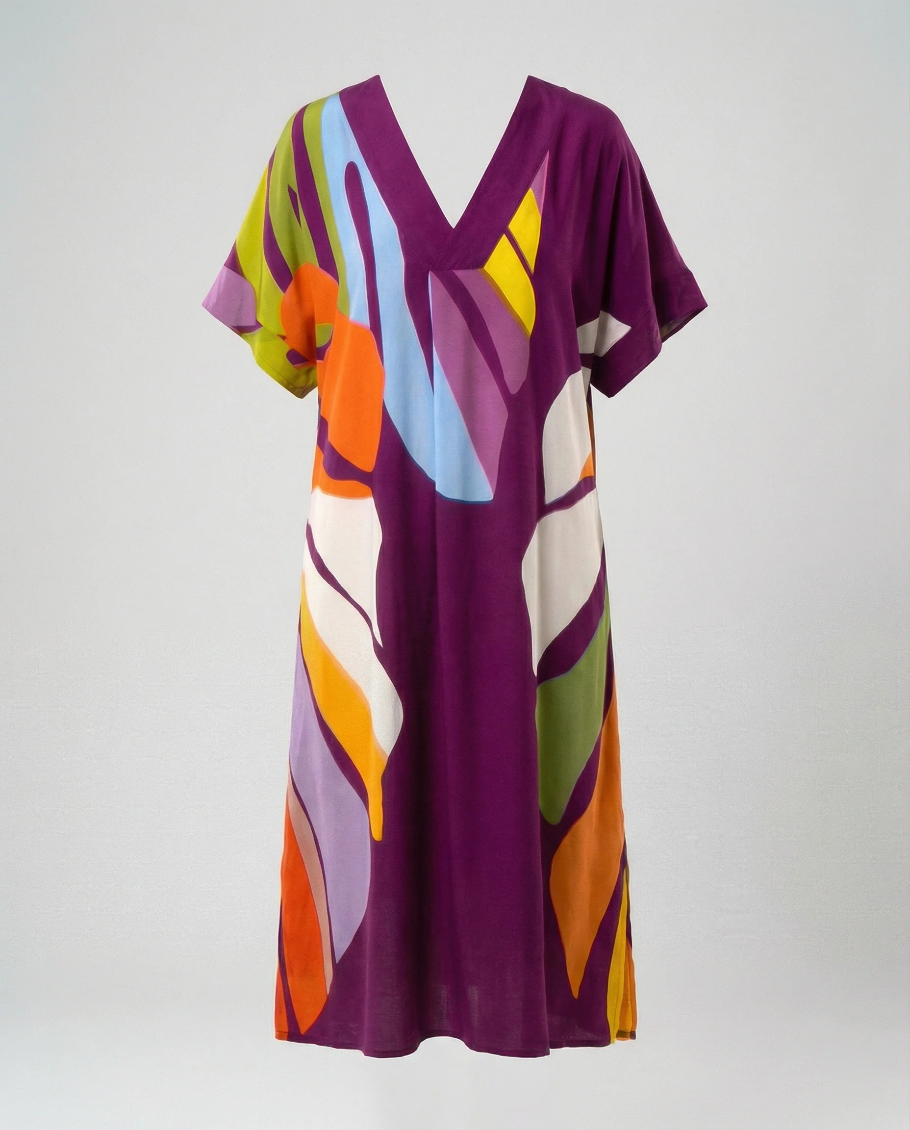 Damen Kaftan Midikleid Print - Image 3