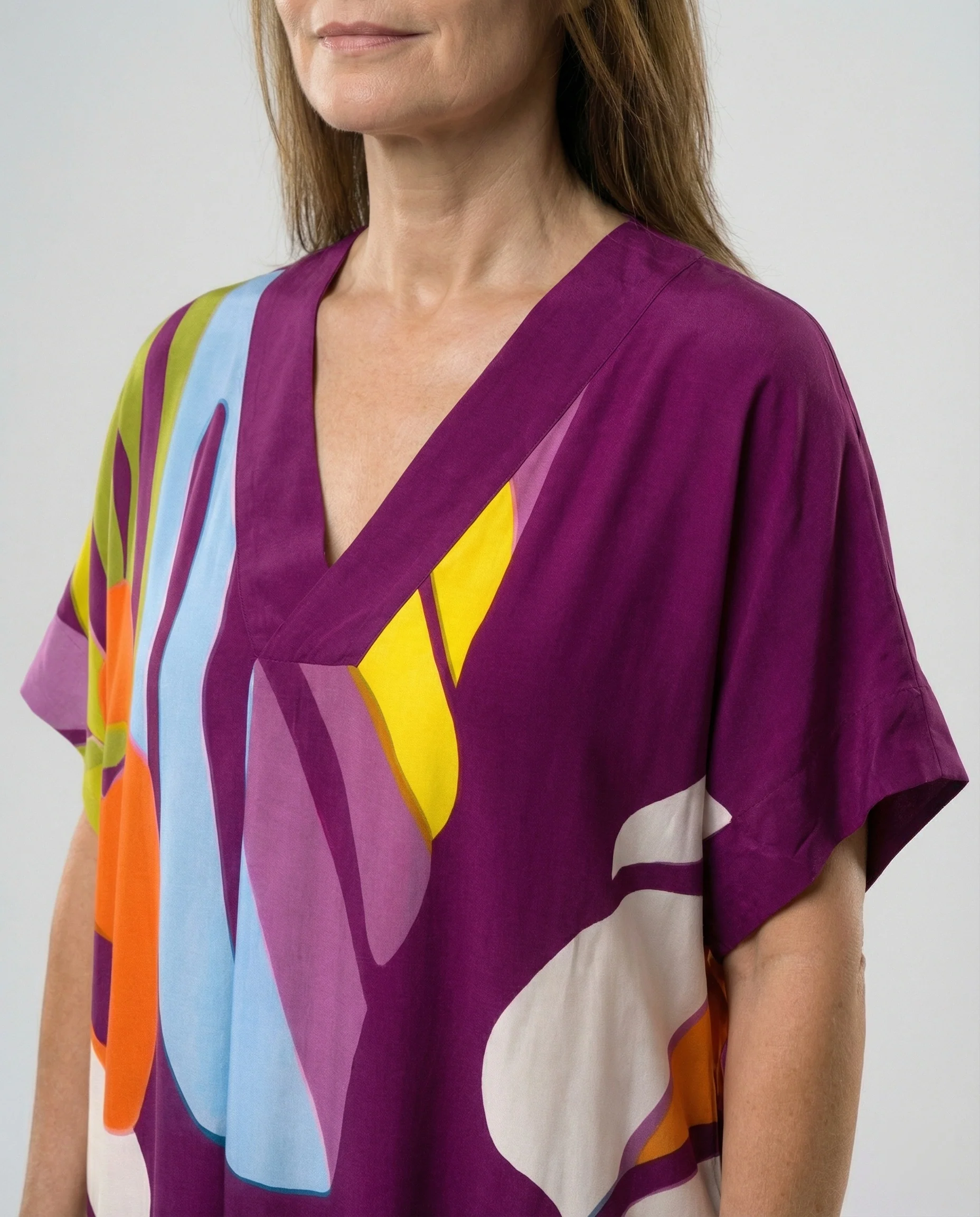 Damen Kaftan Midikleid Print - Image 5