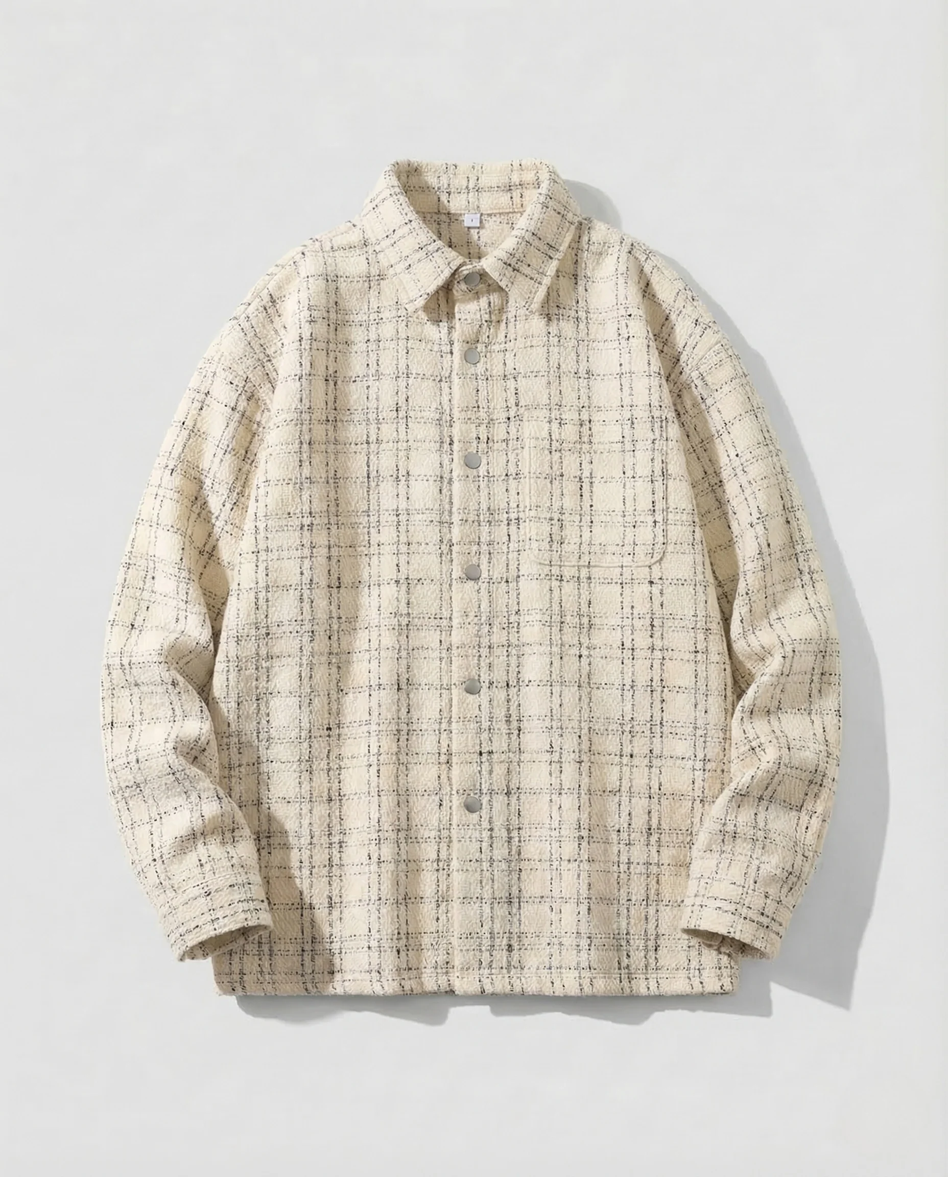 Damen Bouclé Overshirt Kariert - Image 10