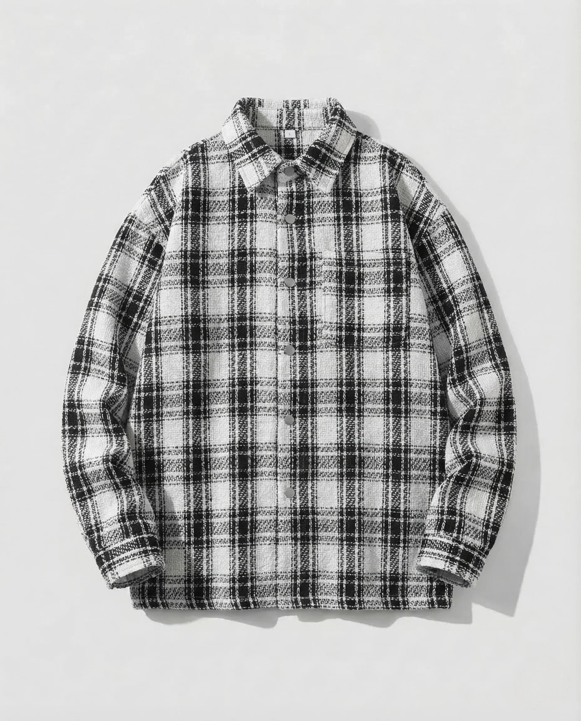 Damen Bouclé Overshirt Kariert - Image 9