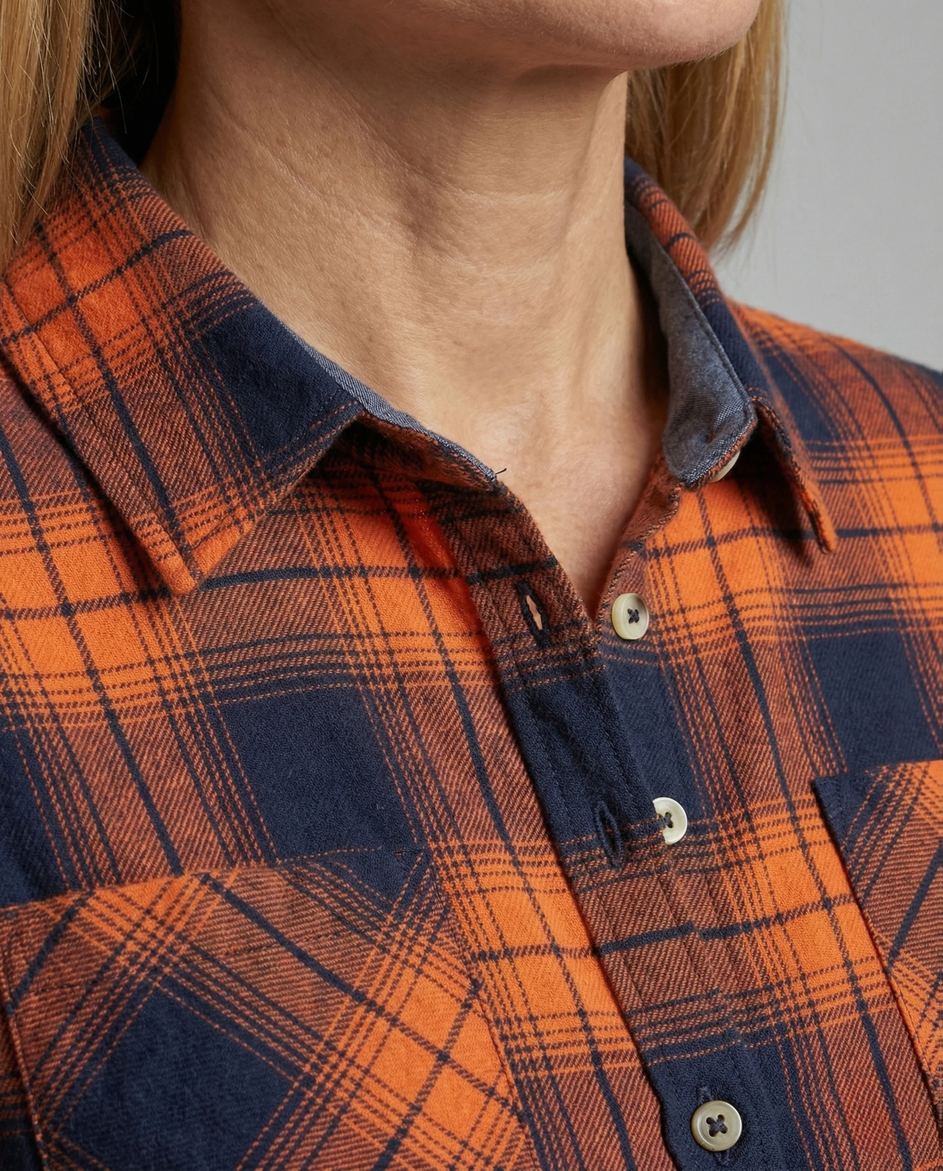 Damen Flanellhemd Knotenfront - Image 3