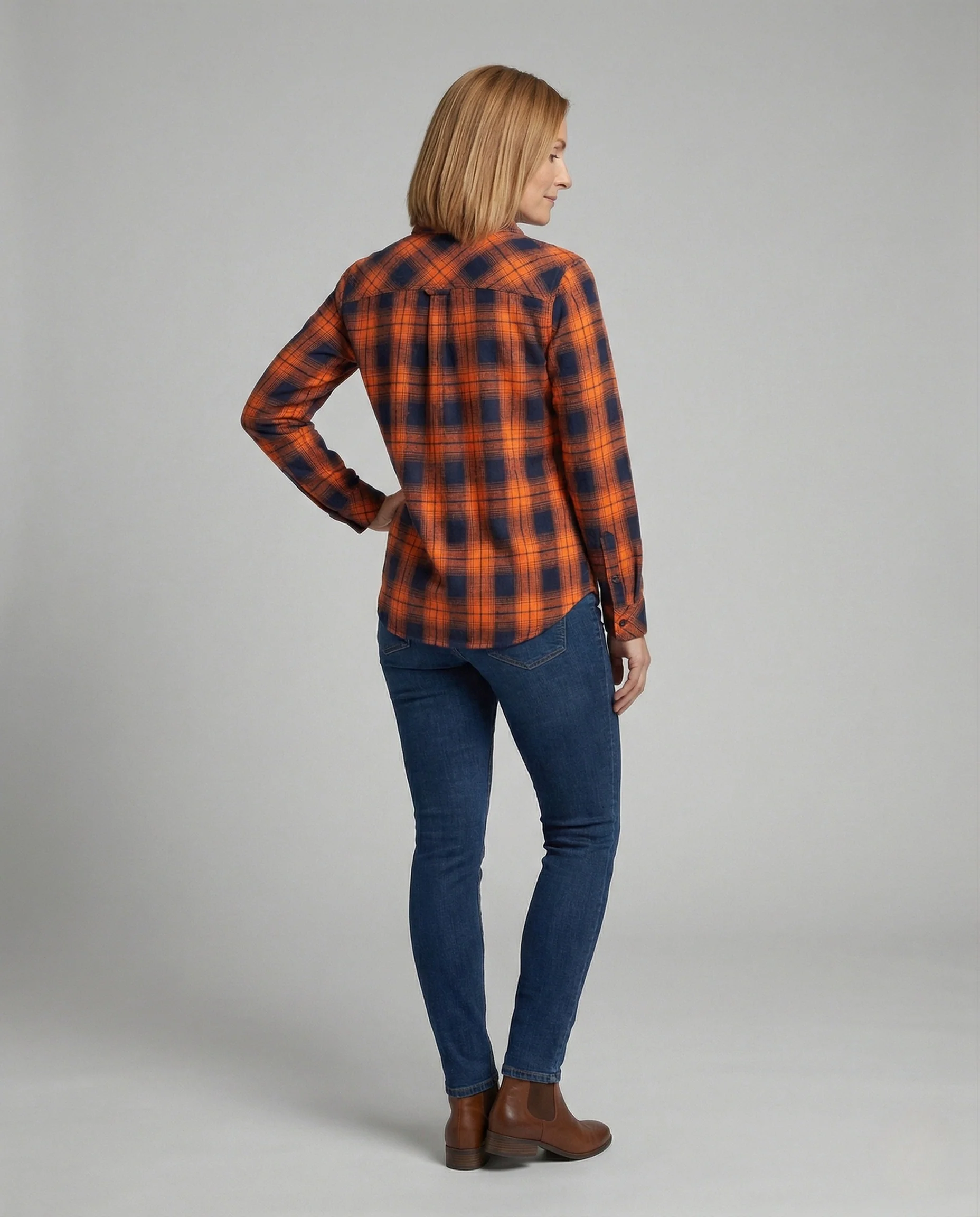 Damen Flanellhemd Knotenfront - Image 4