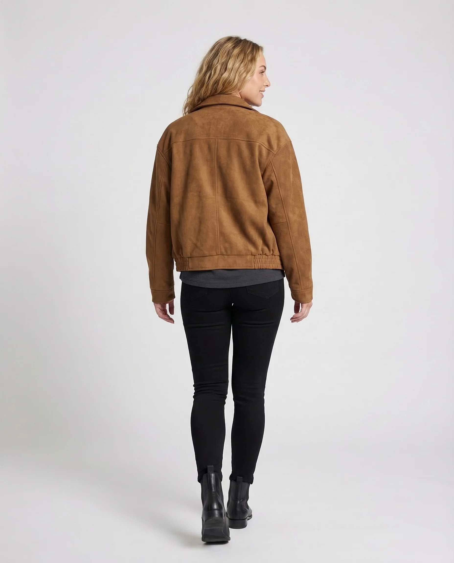 Damen Velours Flightjacke Boxy - Image 4