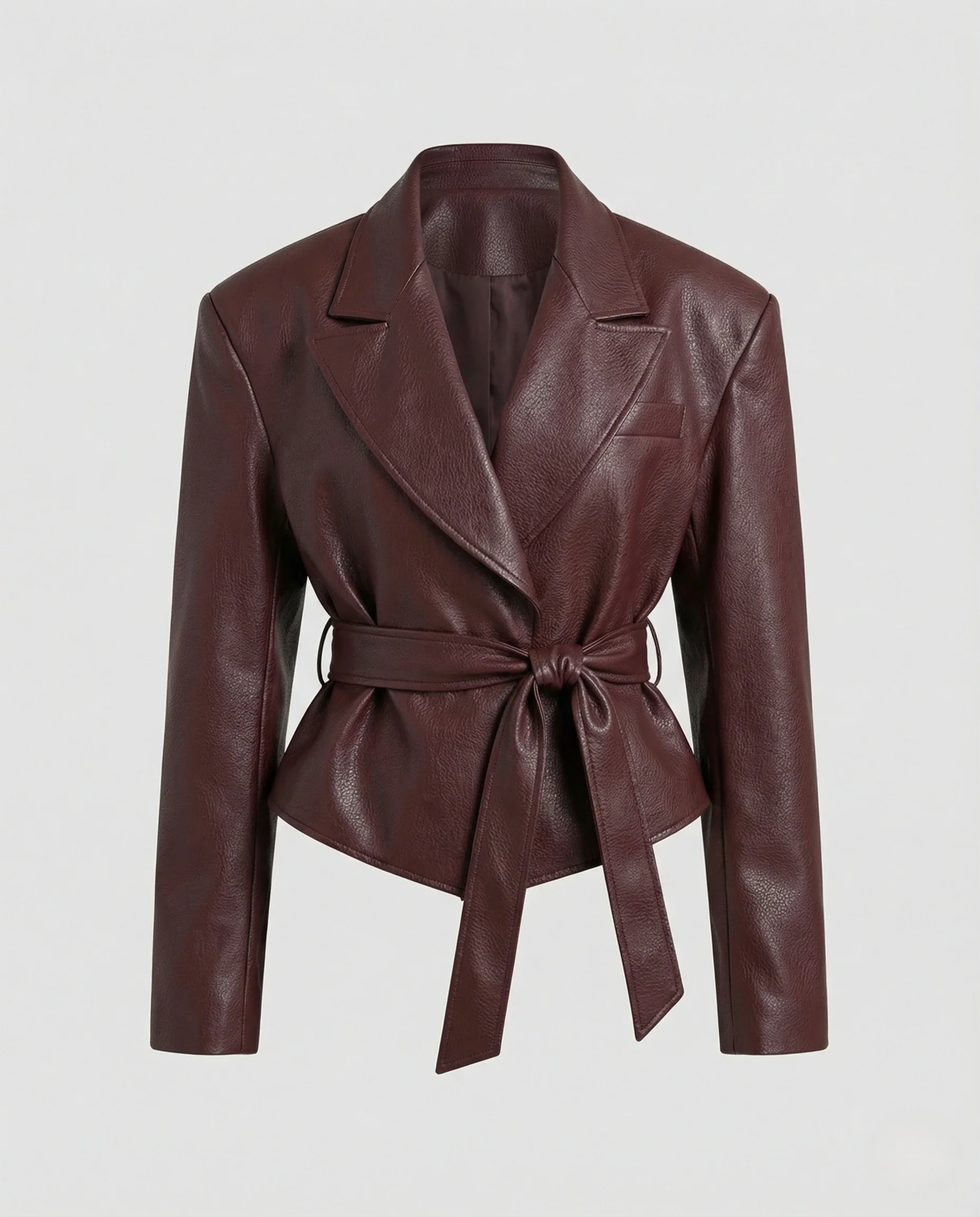 Damen Kastige Kunstlederjacke mit Revers - Image 5
