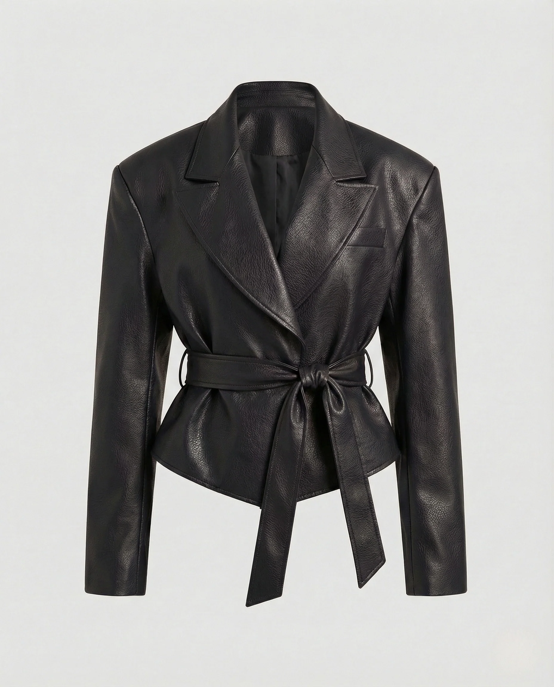 Damen Kastige Kunstlederjacke mit Revers - Image 6