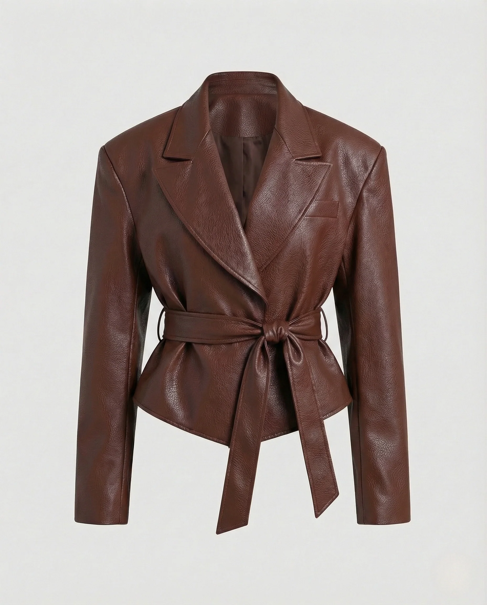 Damen Kastige Kunstlederjacke mit Revers - Image 7