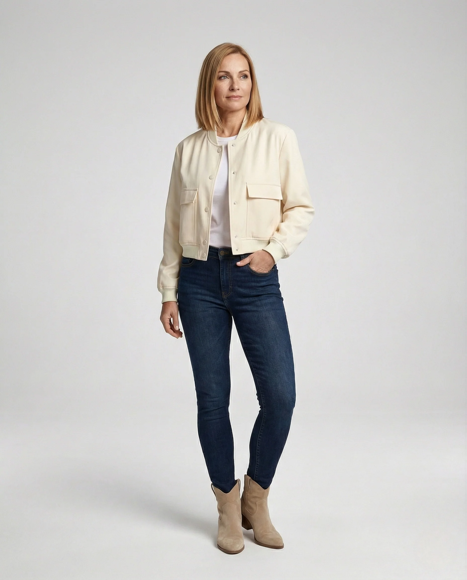 Freizeitkleidung Damen Bomberjacke Kurz