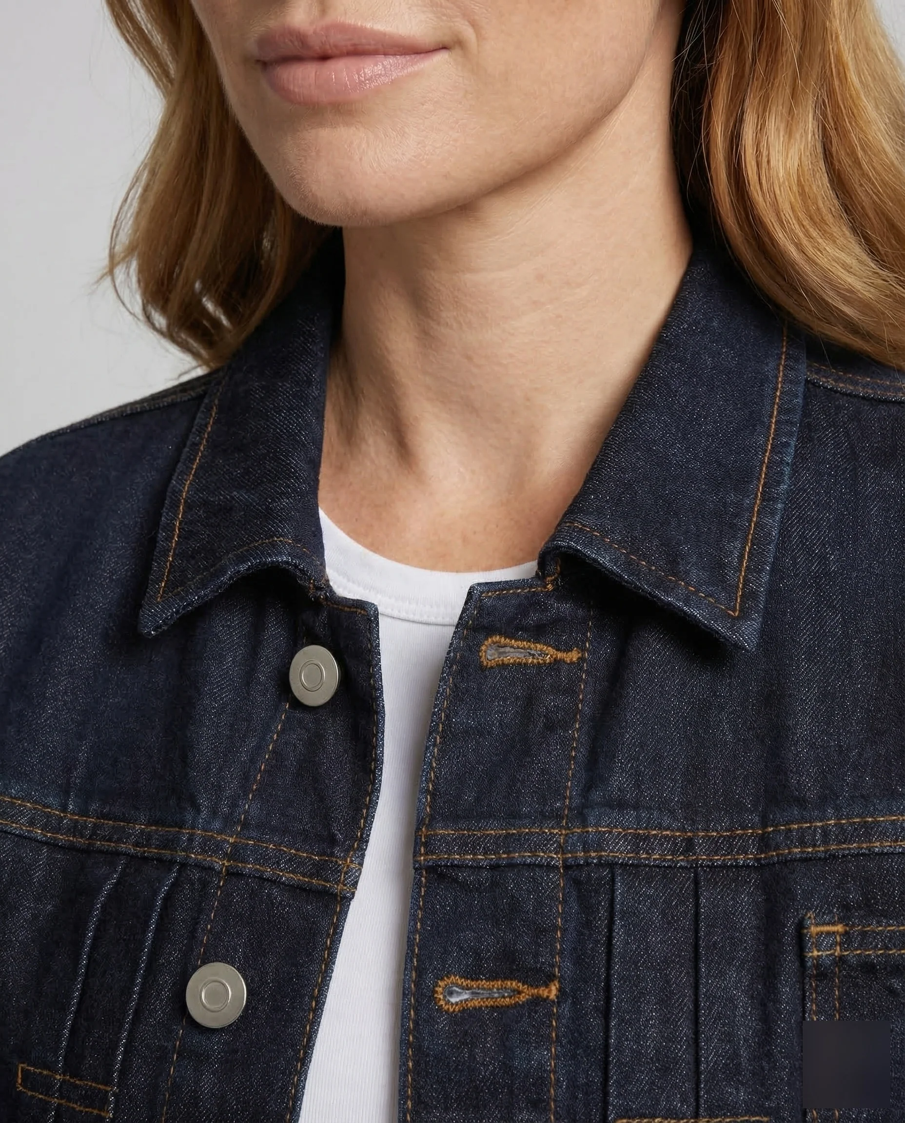 Damen Jeansjacke Cropped Ballonärmel - Image 3