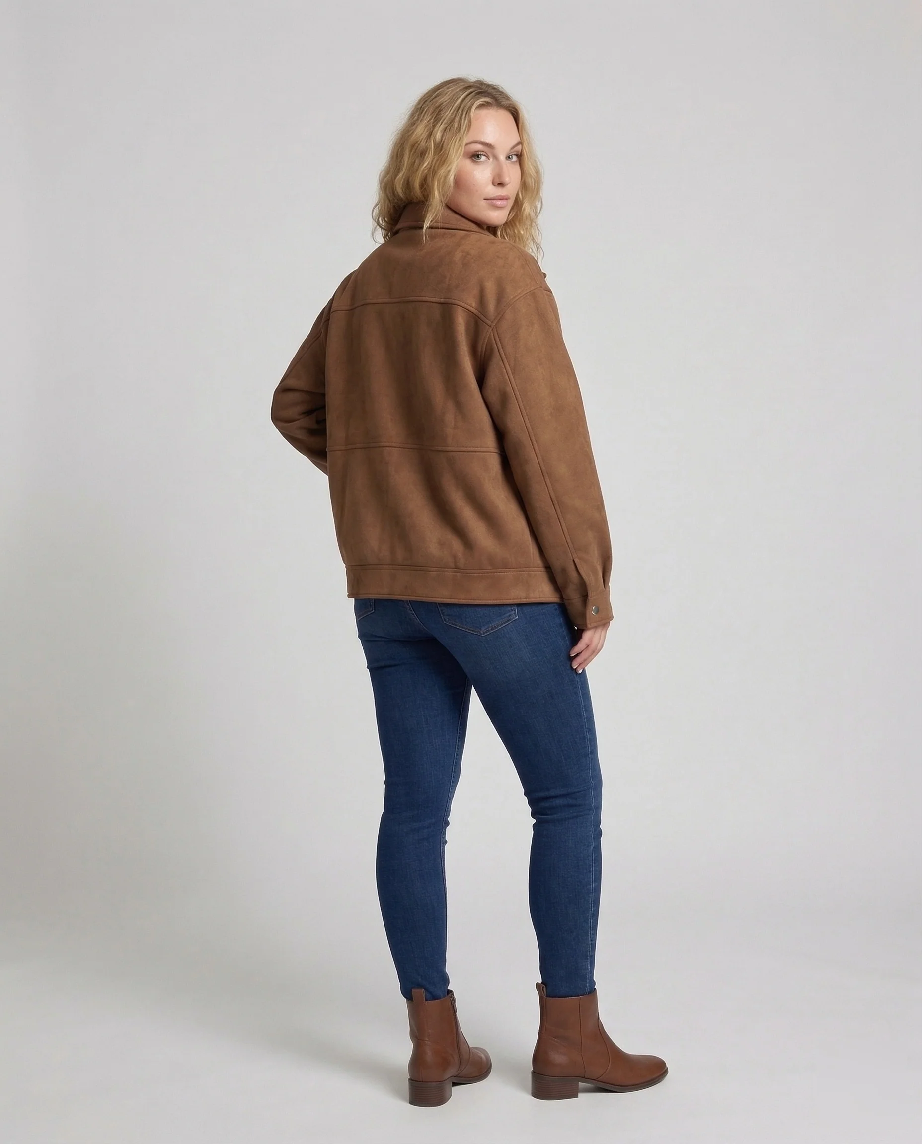 Damen Velours Flightjacke Revers - Image 4