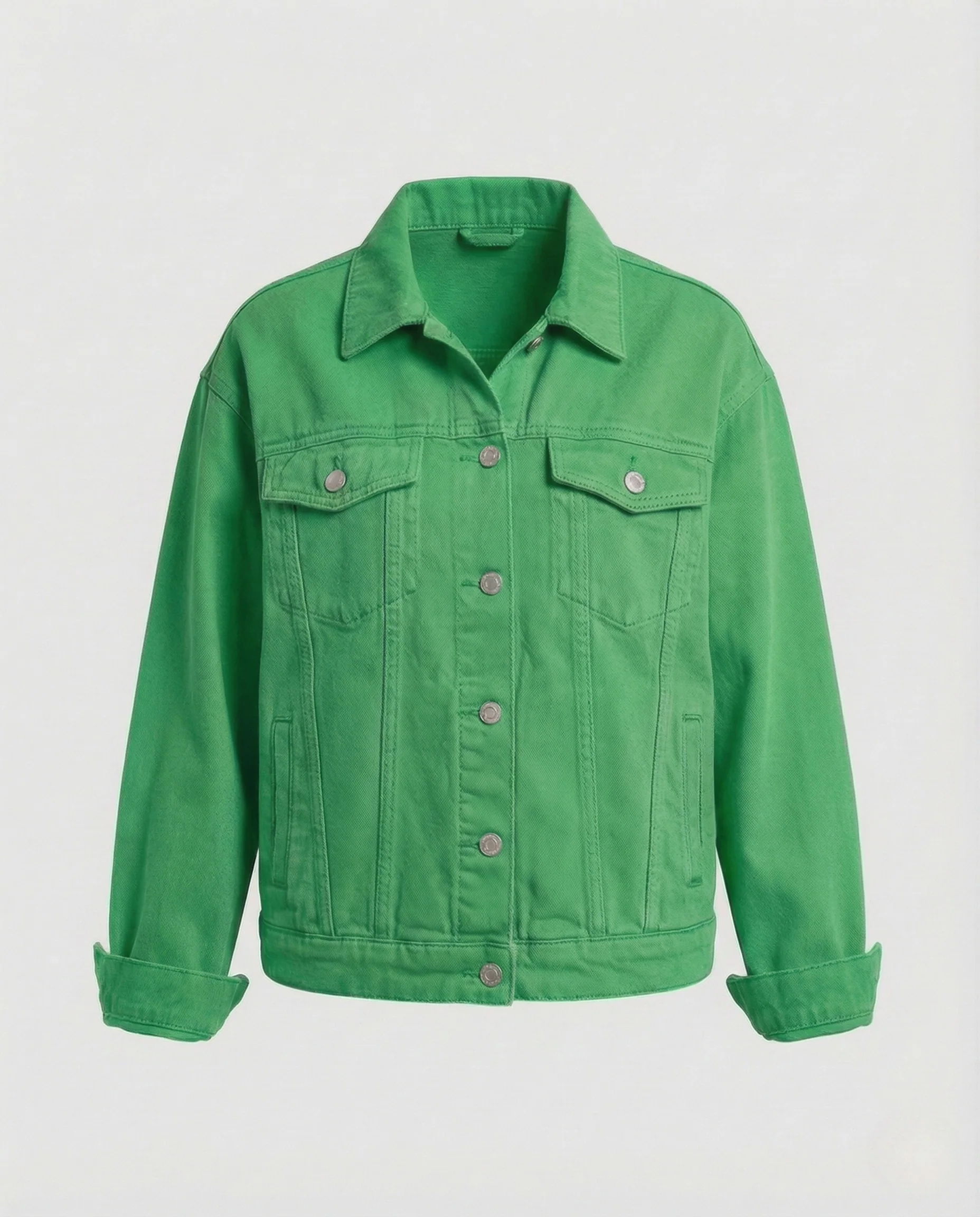Damen Jeansjacke Oversize Brusttaschen - Image 13