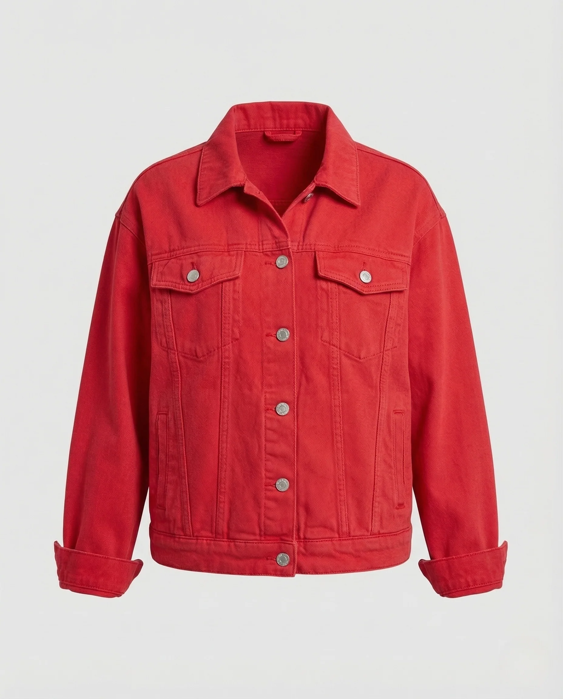 Damen Jeansjacke Oversize Brusttaschen - Image 5
