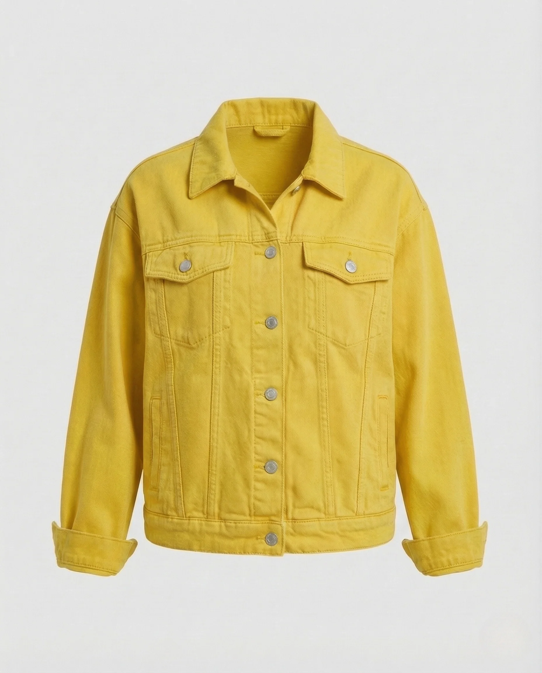 Damen Jeansjacke Oversize Brusttaschen - Image 8