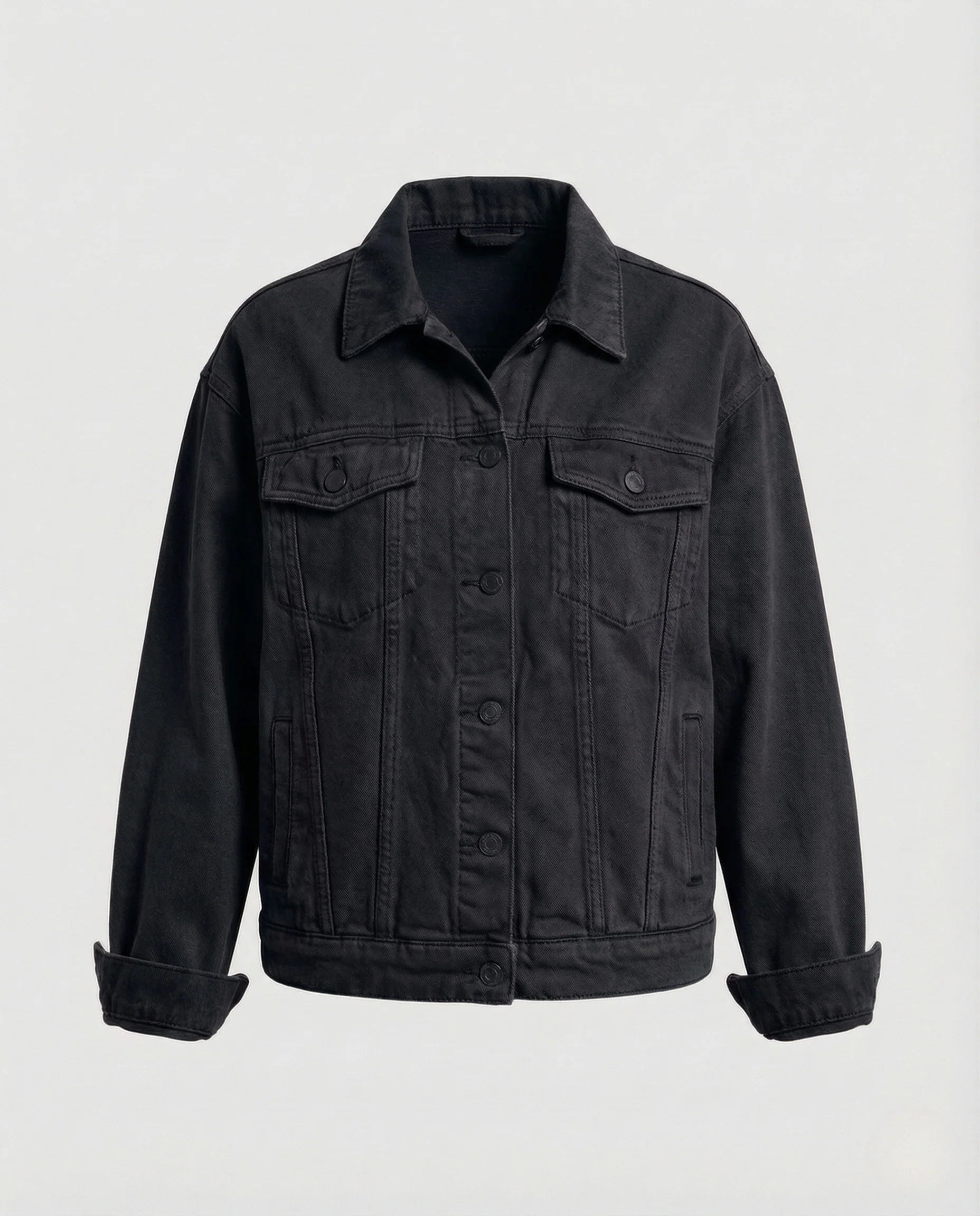 Damen Jeansjacke Oversize Brusttaschen - Image 9