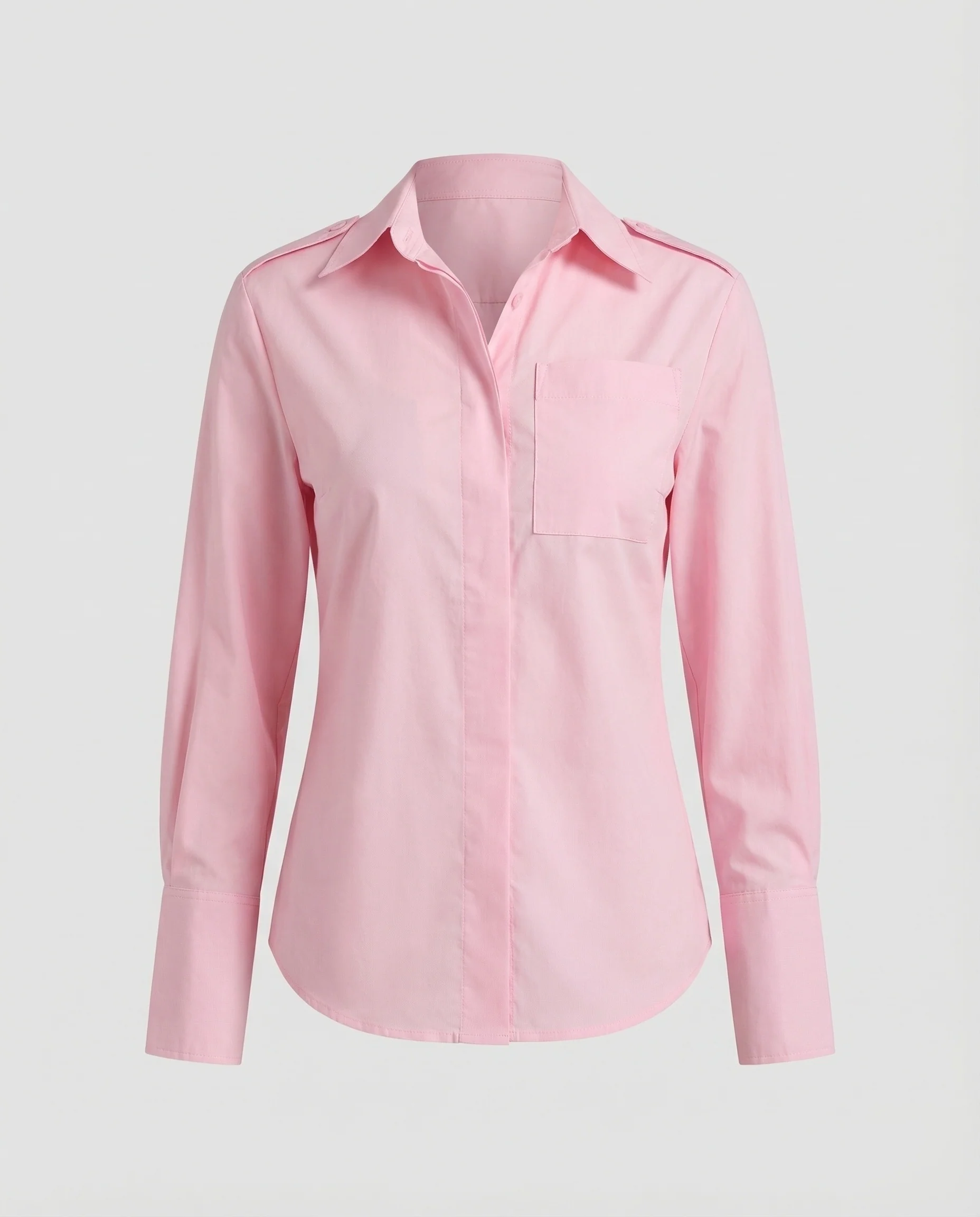 Blusentop Damen aus Popeline mit Hemdkragen - Image 5