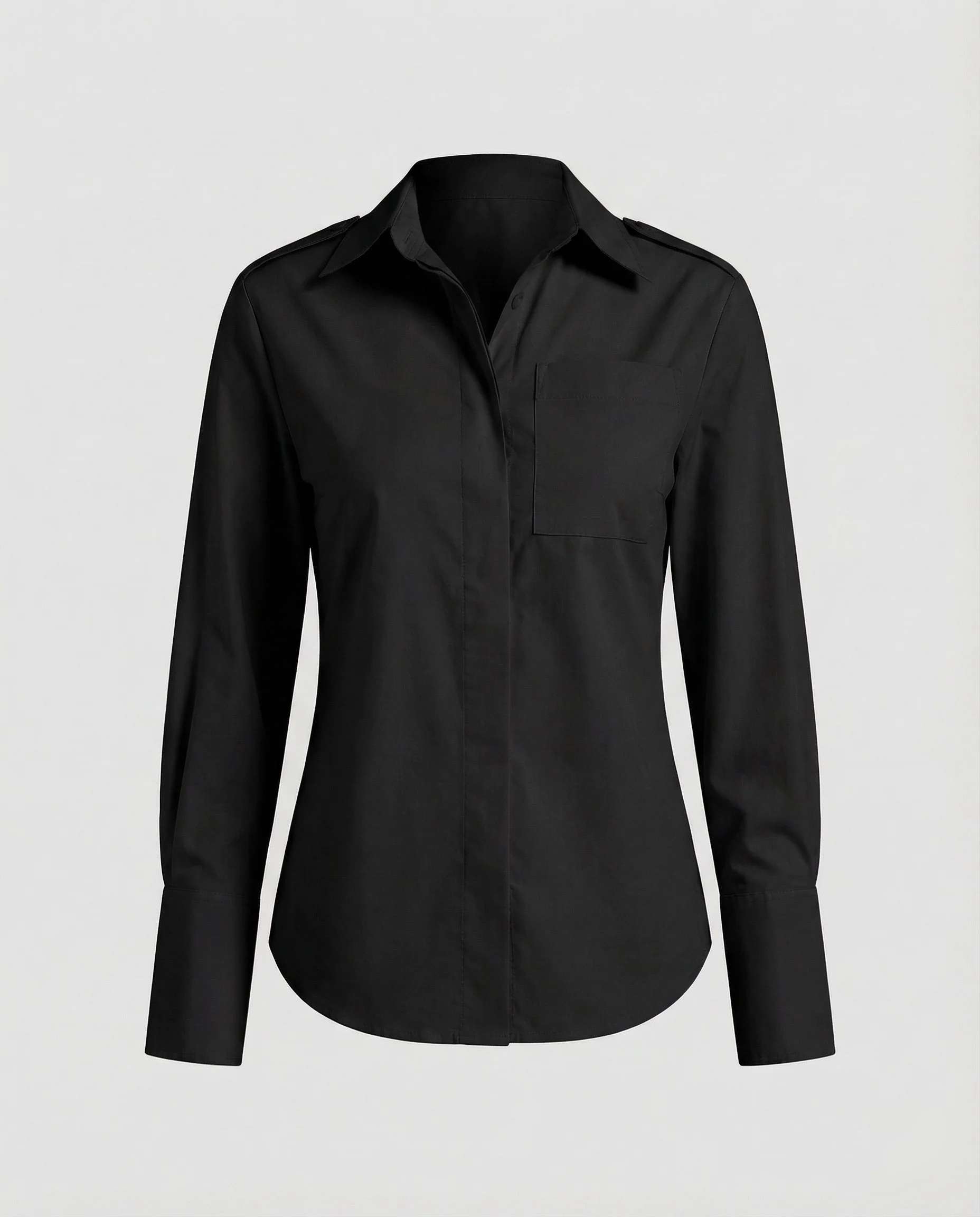 Blusentop Damen aus Popeline mit Hemdkragen - Image 7