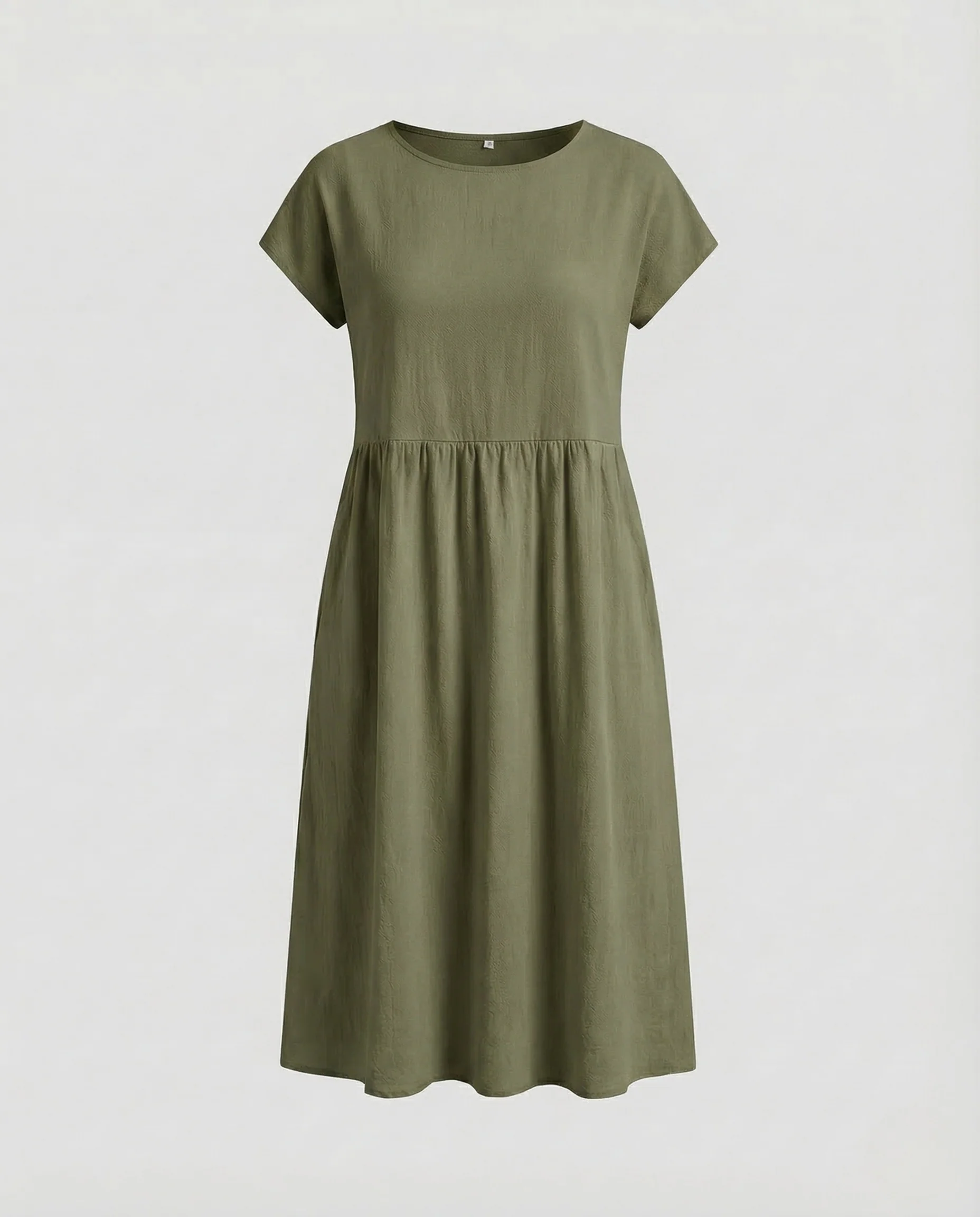 Damen Babydoll Kleid Knielang Taschen - Image 13