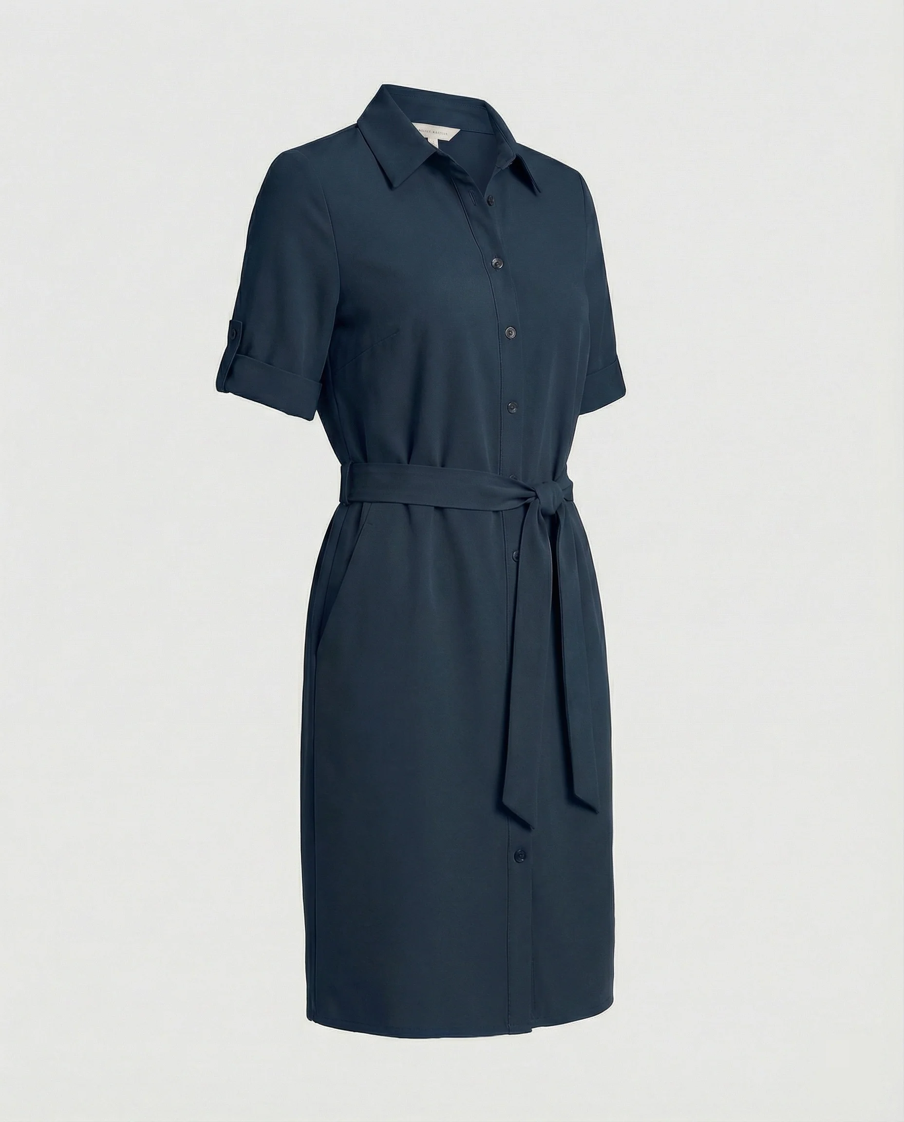 Knielanges Hemdblusenkleid Mit Taschen Damen
