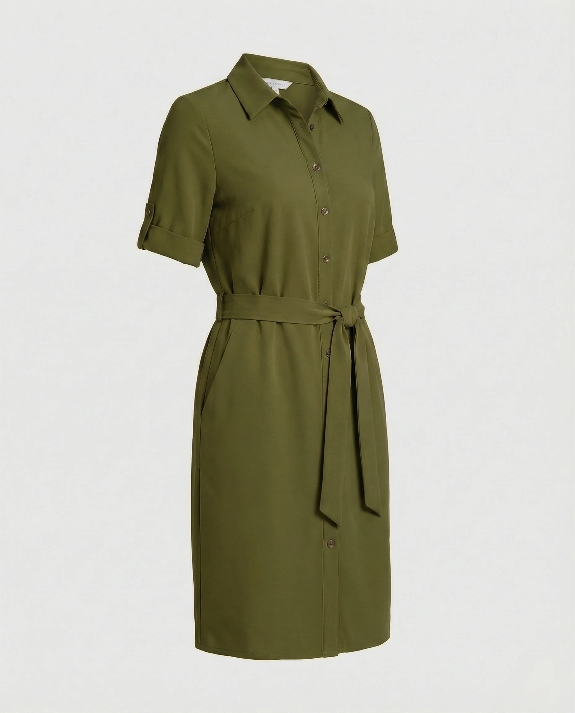 Knielanges Hemdblusenkleid Mit Taschen Damen - Image 8