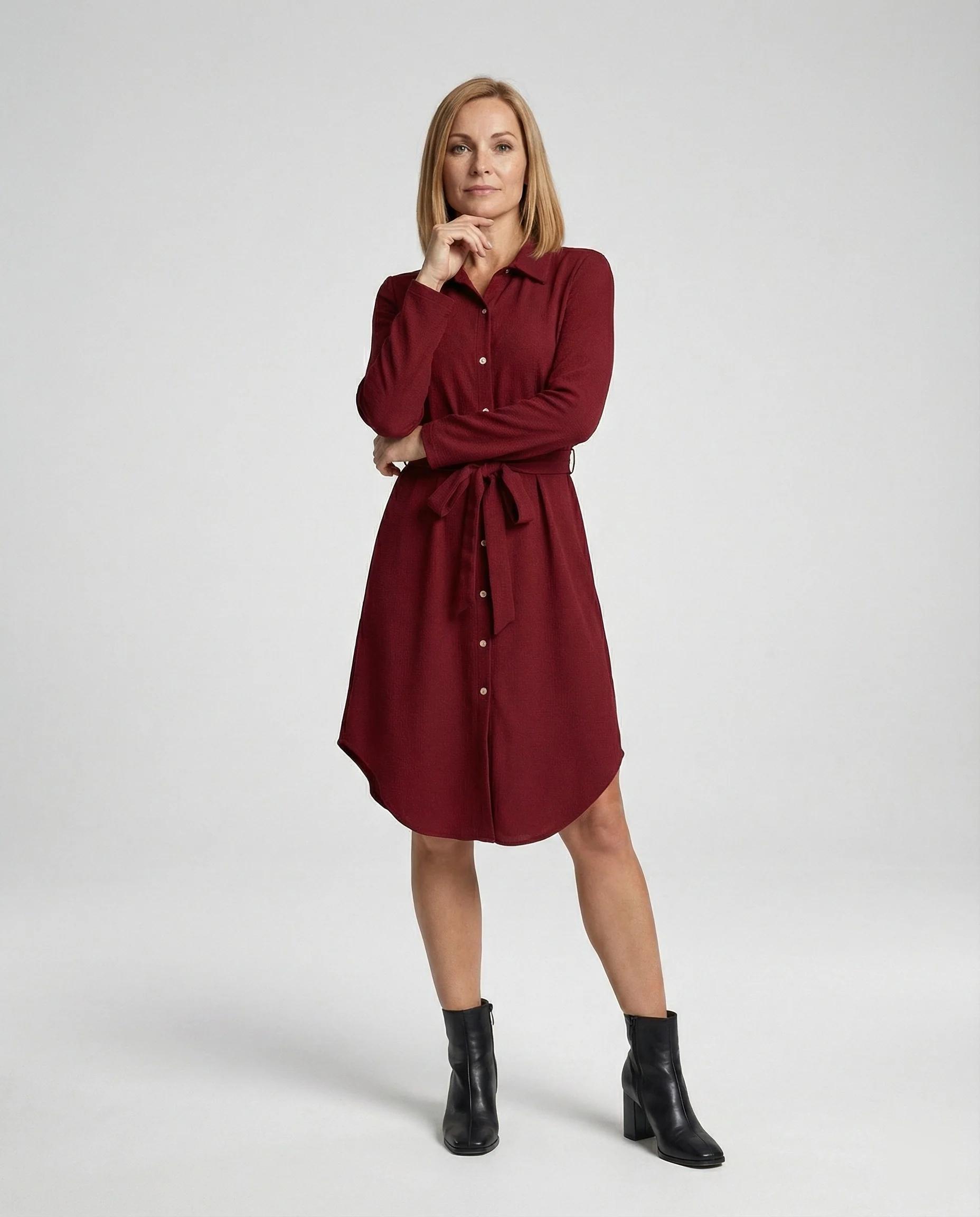 Freizeitkleid Damen knielang mit Knopfleiste - Image 6
