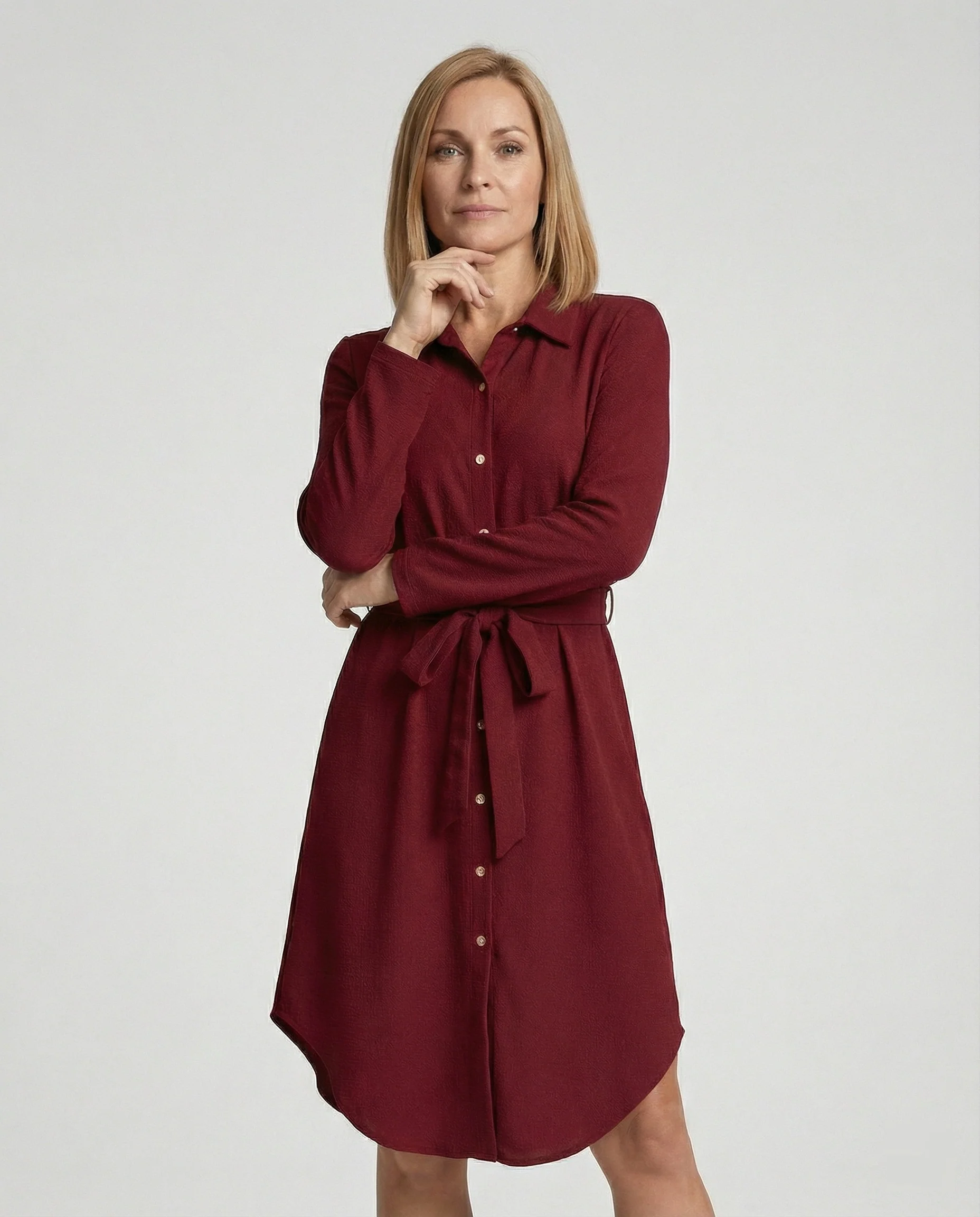 Freizeitkleid Damen knielang mit Knopfleiste - Image 7
