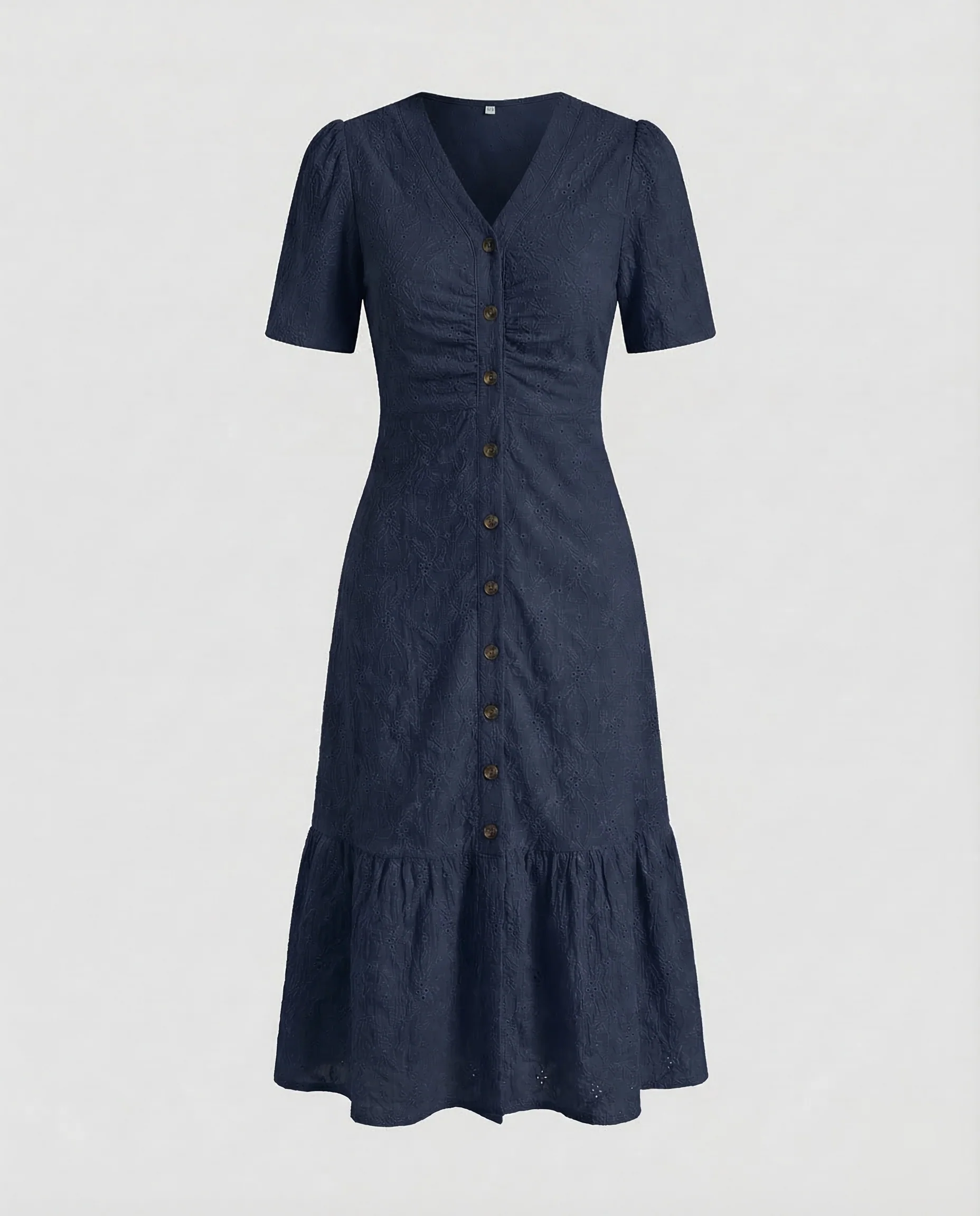 Damen Lochstickerei Kleid Knie - Image 6