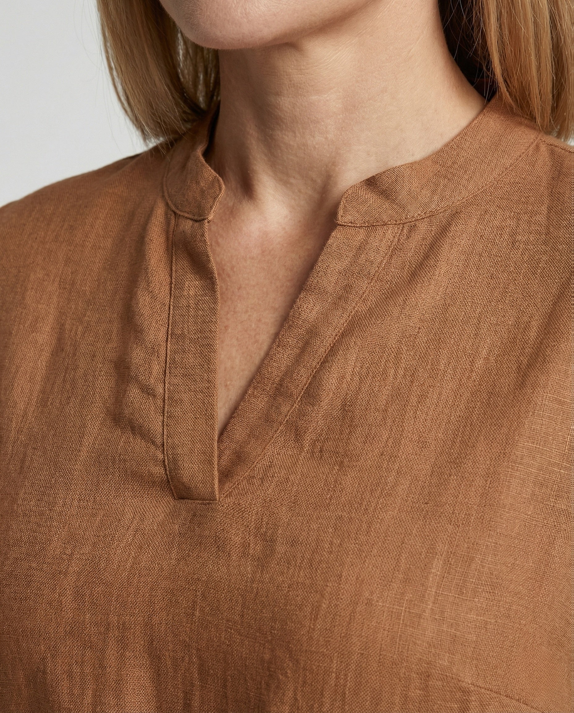 Freizeitkleid Damen Leinen Knielang - Image 3