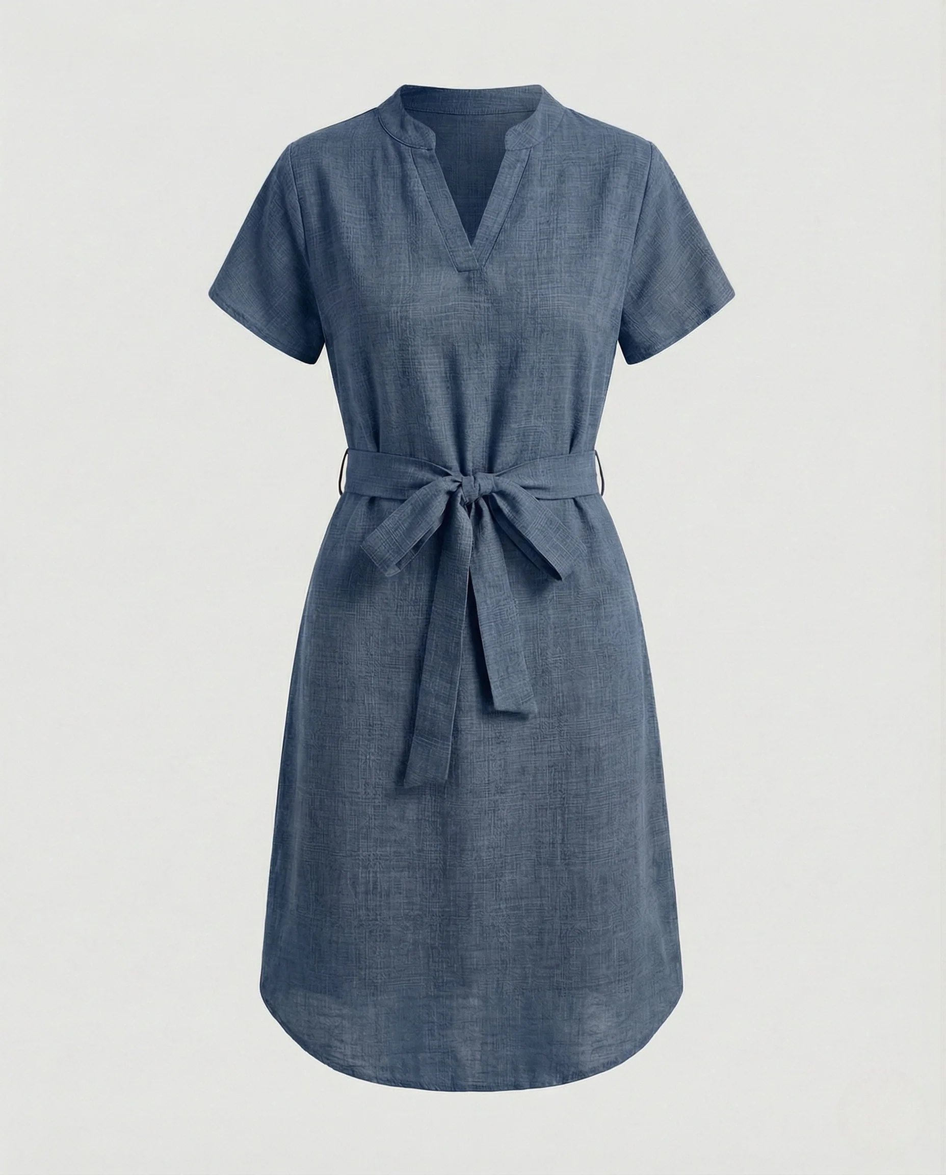 Freizeitkleid Damen Leinen Knielang - Image 6