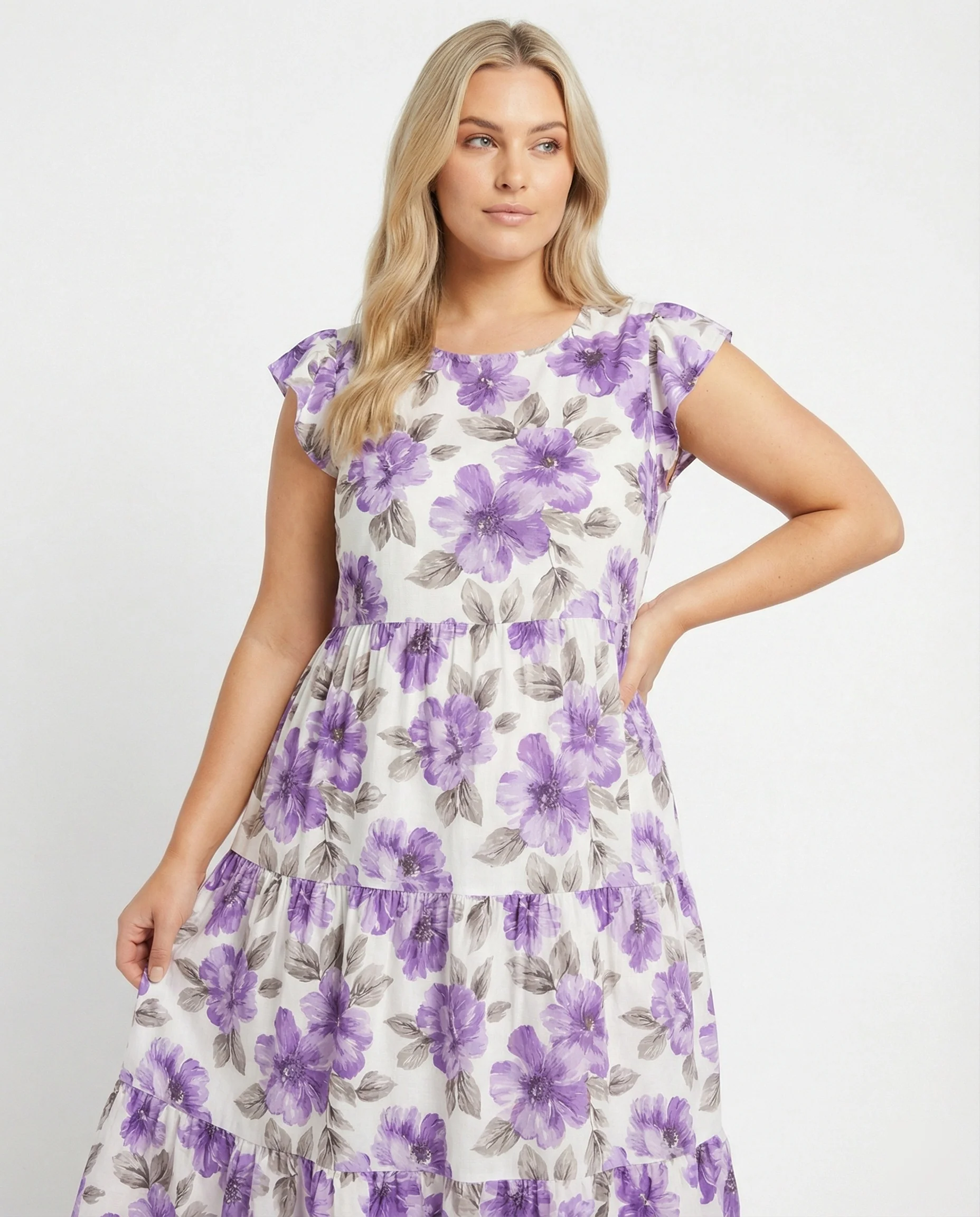 Damen Sommerkleid knielang mit Volant - Image 10