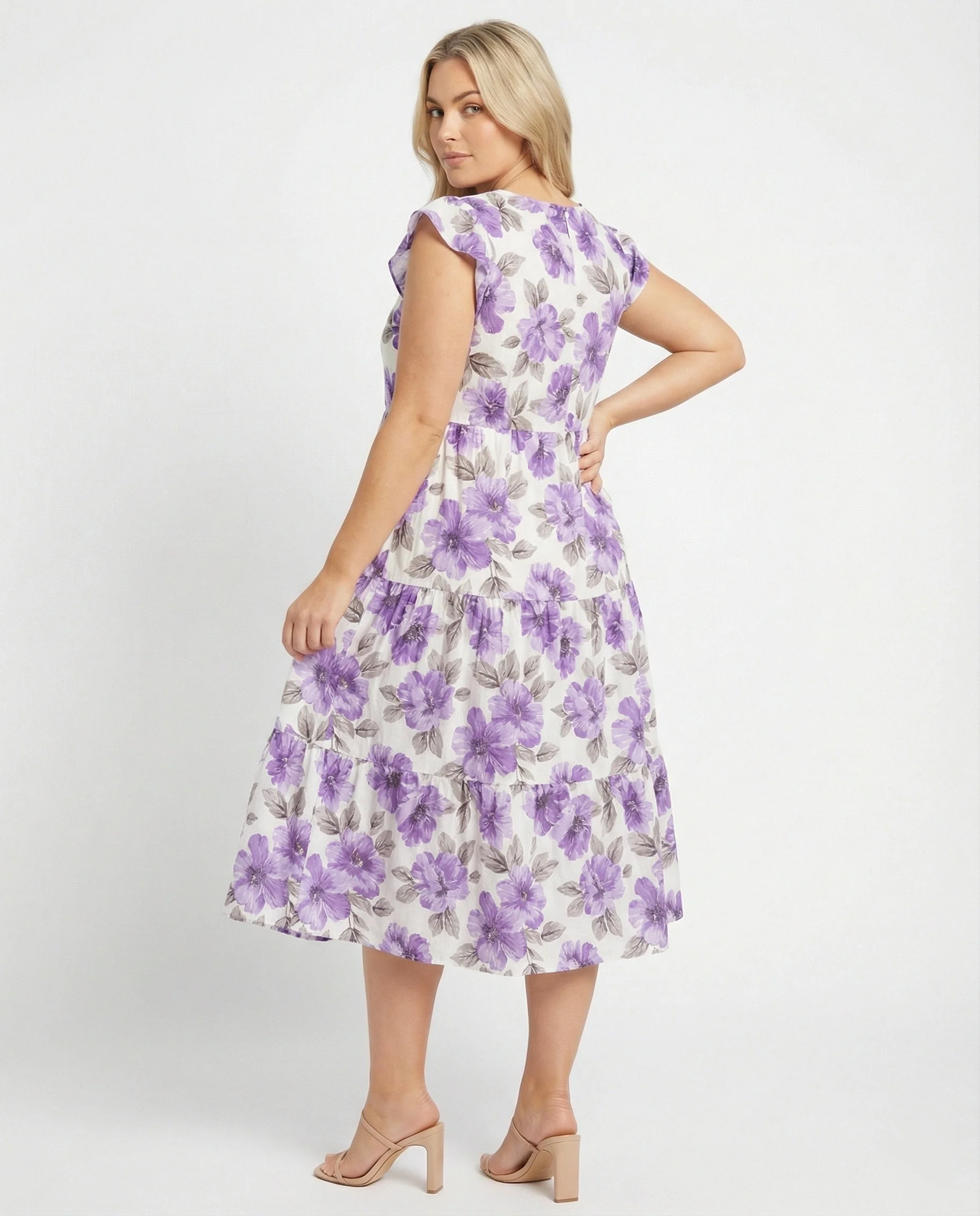 Damen Sommerkleid knielang mit Volant - Image 6