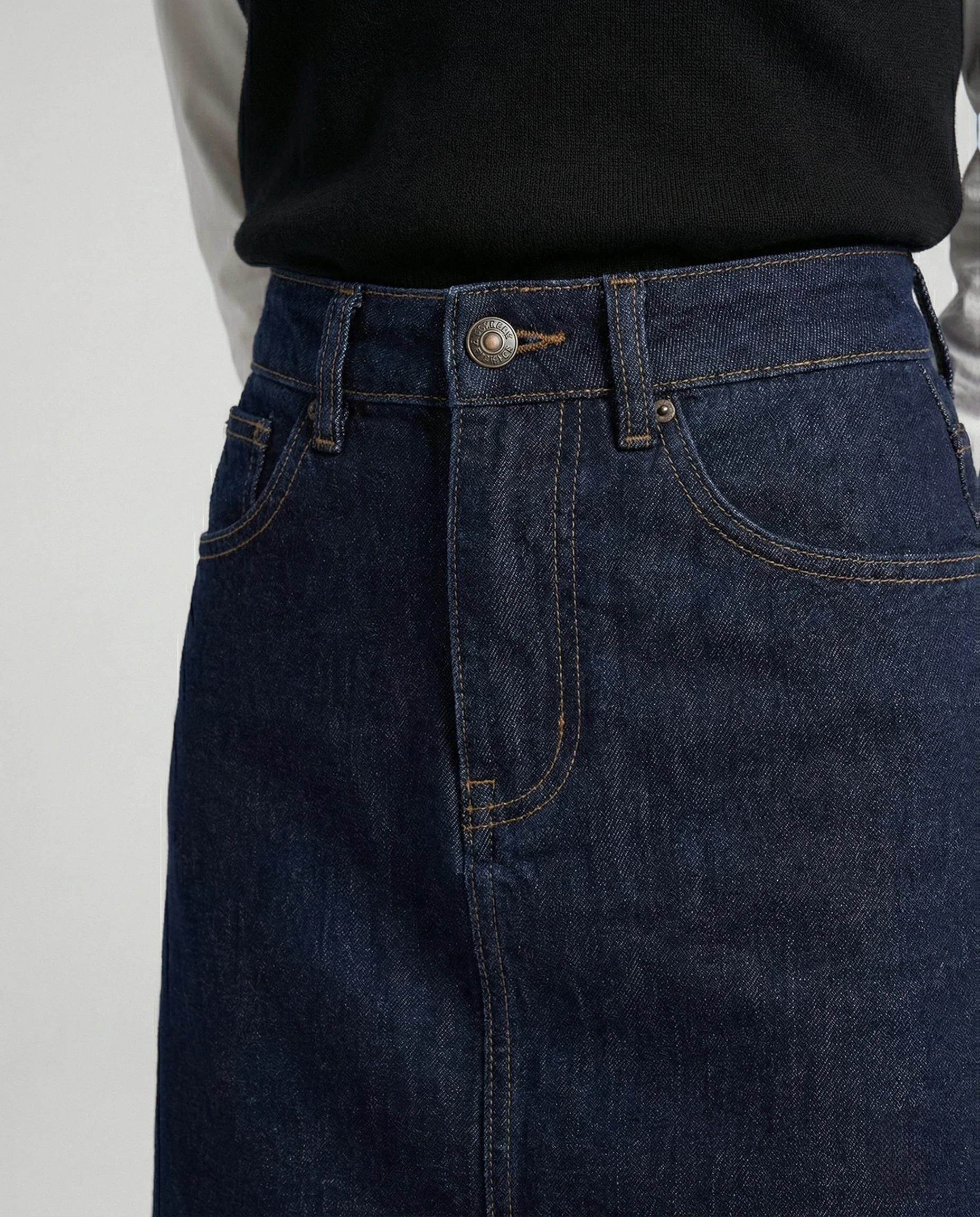 Maxirock Damen Jeans Schlitz - Image 3