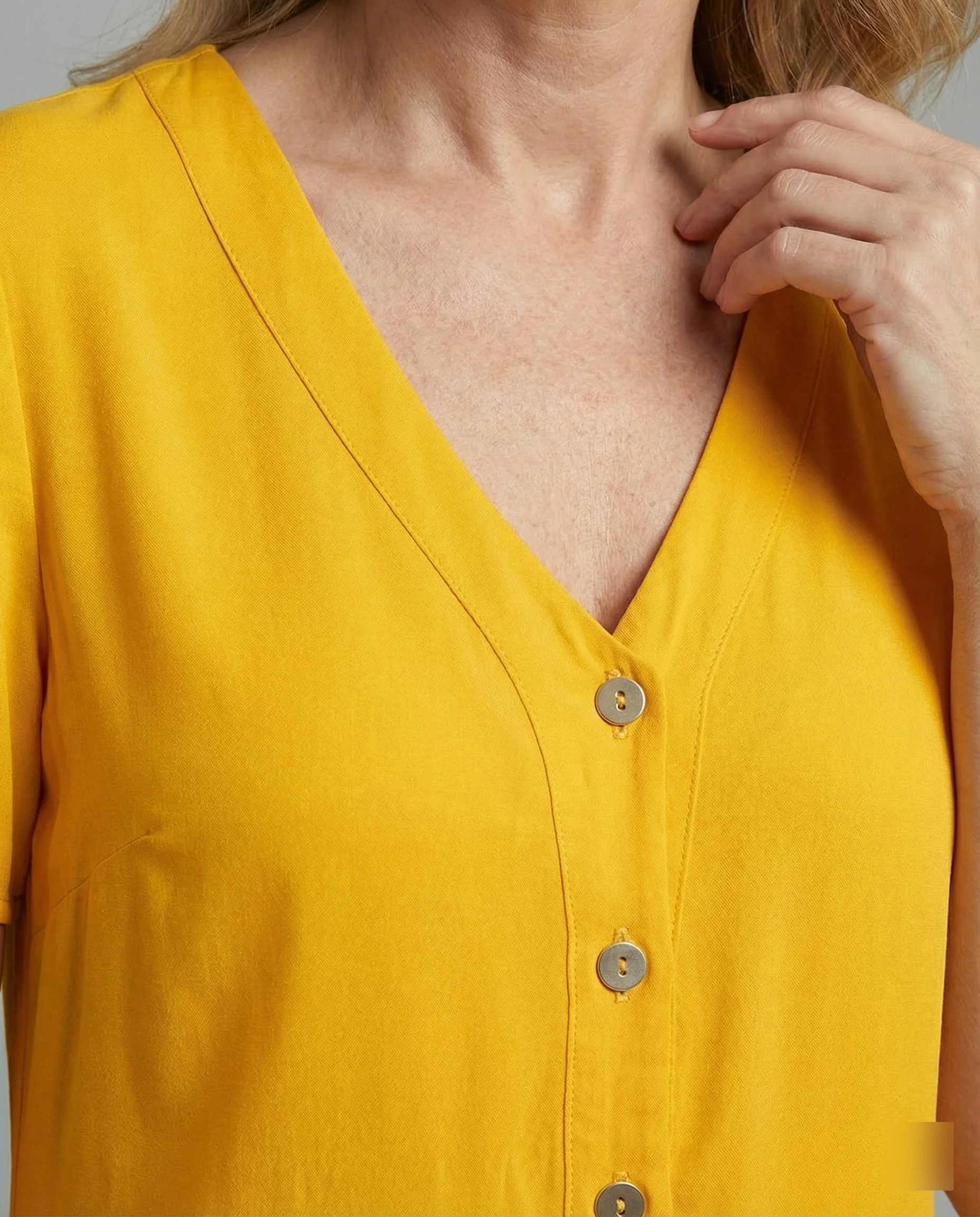 Damen Sommerkleid A-Linie Knopfleiste - Image 4