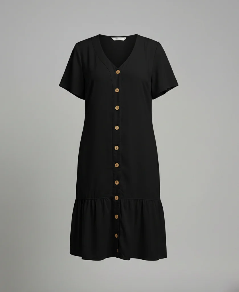 Damen Sommerkleid A-Linie Knopfleiste - Image 6
