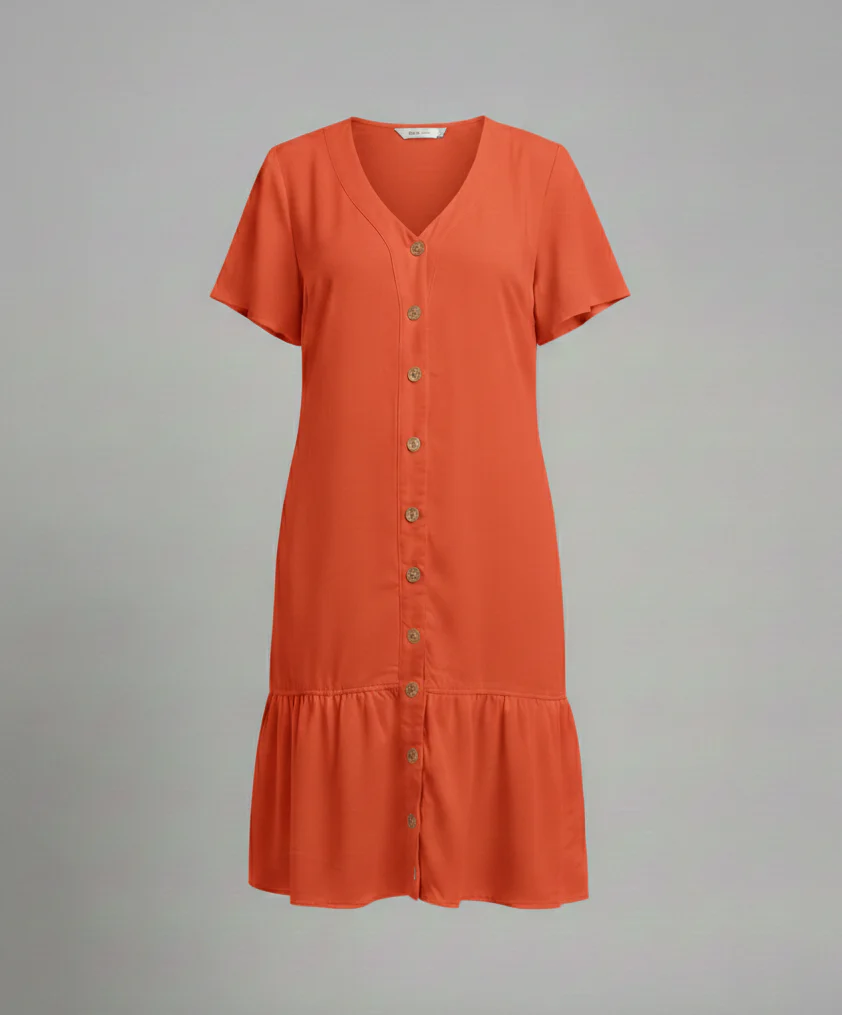 Damen Sommerkleid A-Linie Knopfleiste - Image 7