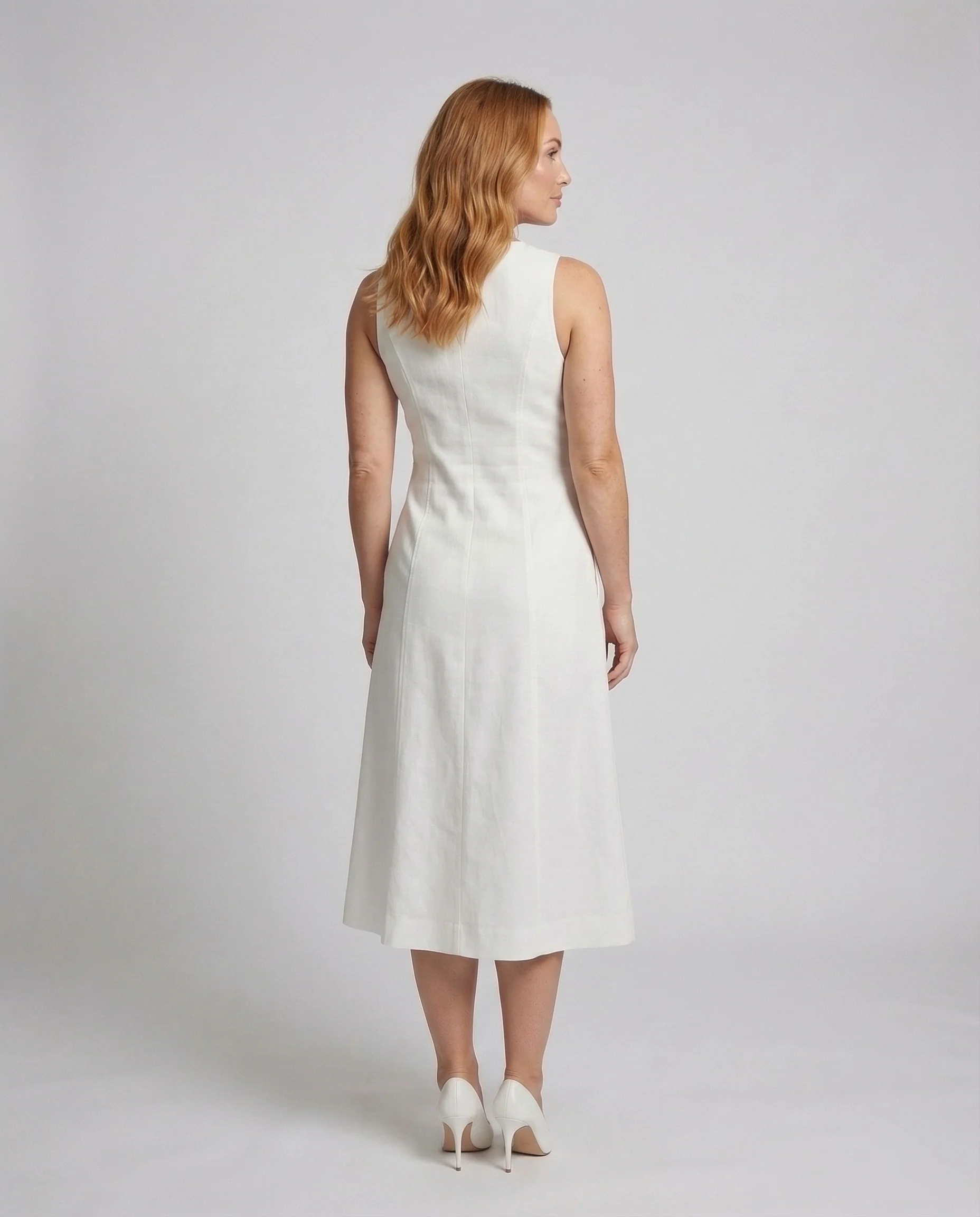 Damen Midikleid Schlitz Tailliert - Image 4