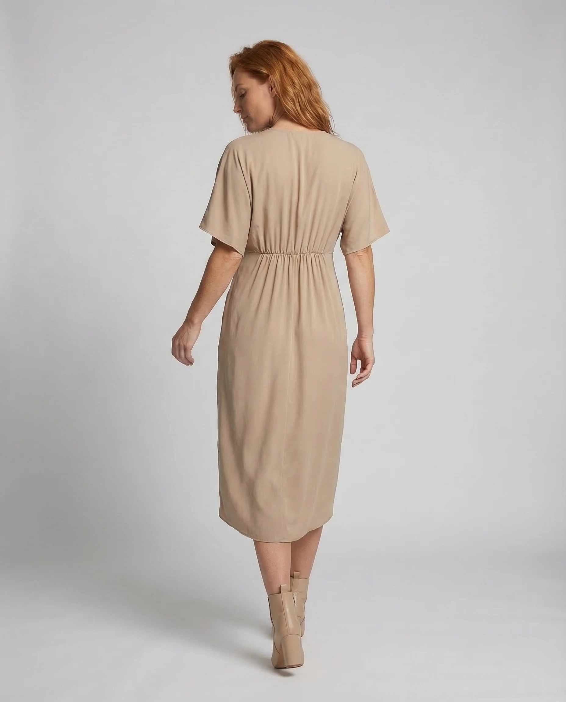 Damen Wickel Midikleid Kimono - Image 4
