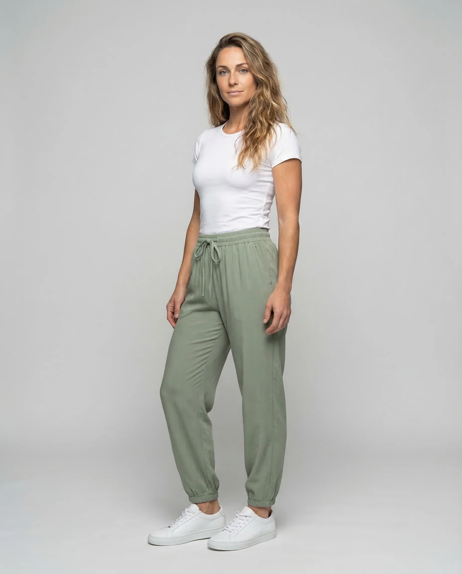 Damen Viskose Jogger Tunnelzug