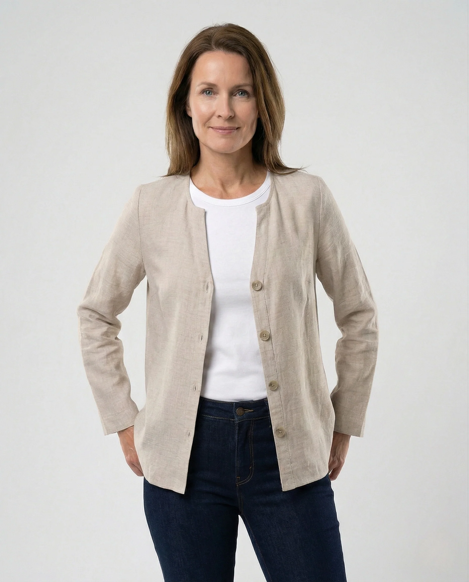 Damen Hemdjacke Leinen - Image 2