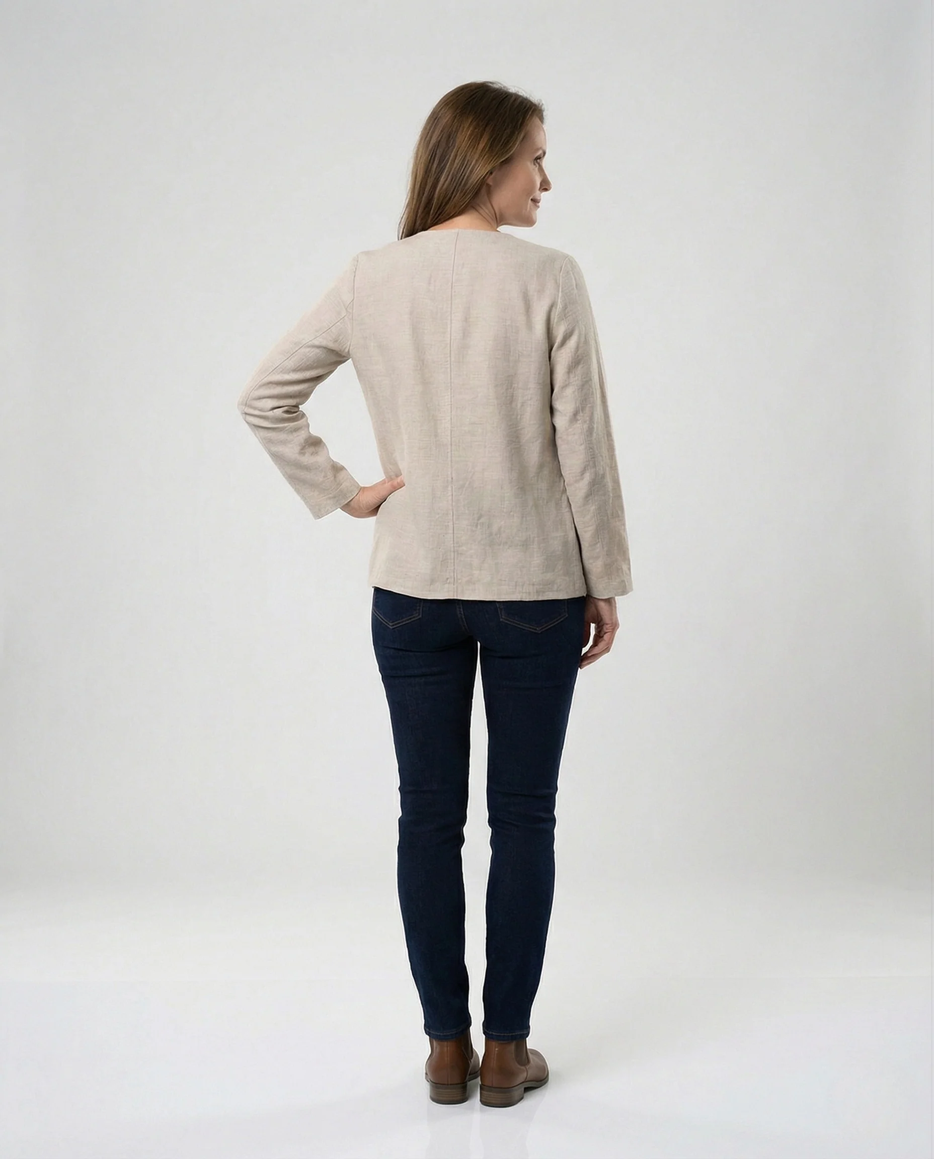 Damen Hemdjacke Leinen - Image 4
