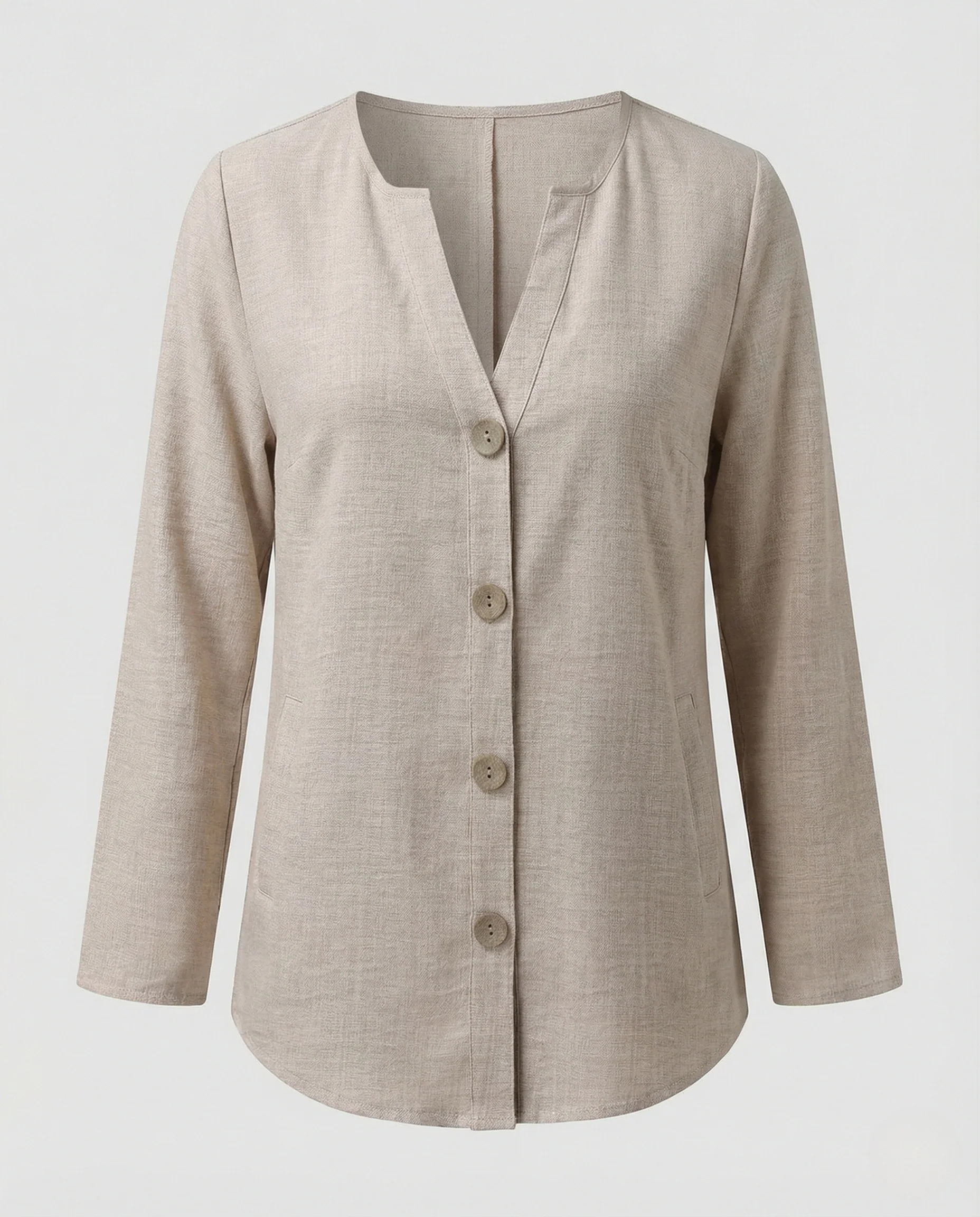 Damen Hemdjacke Leinen - Image 5