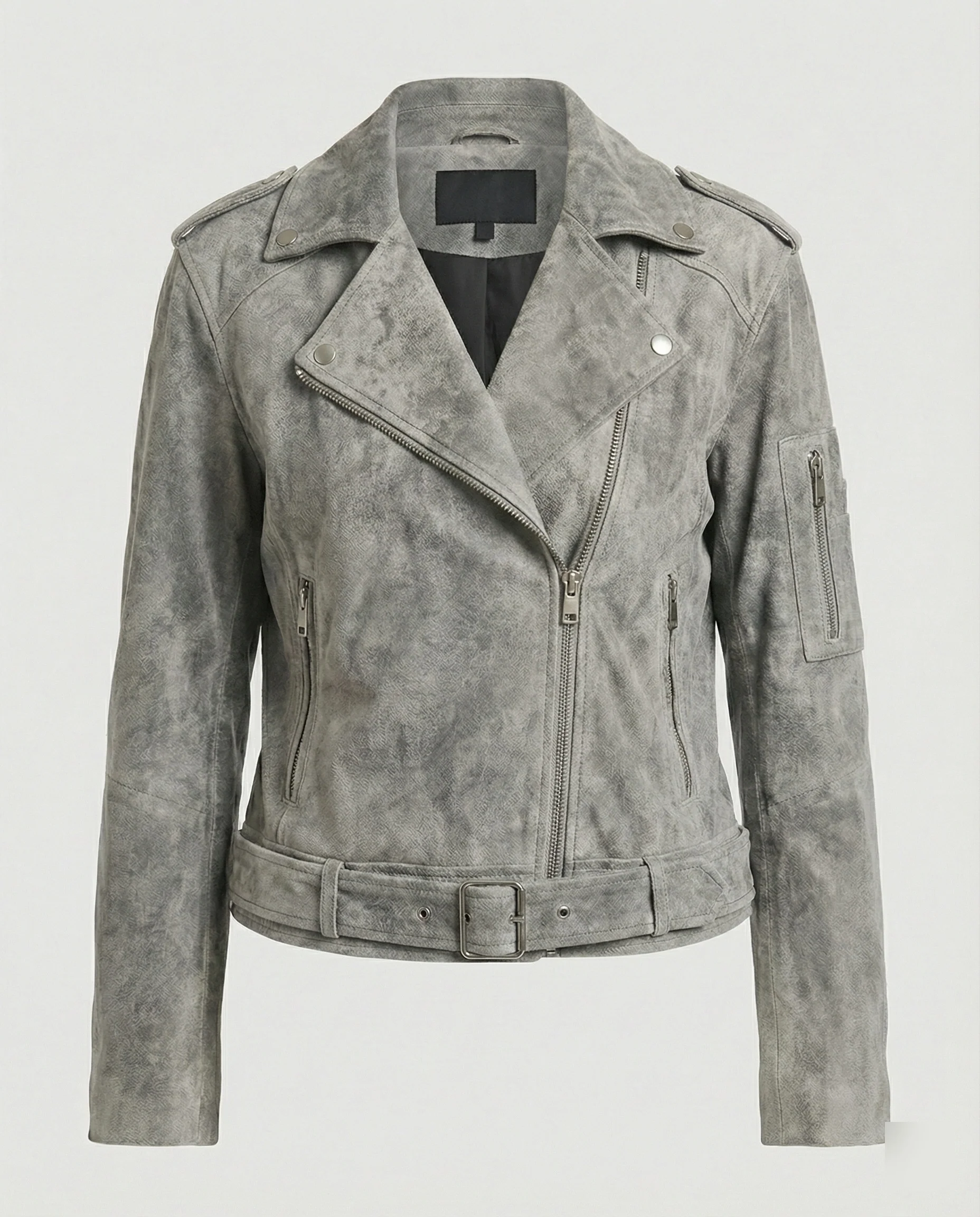 Damen Lederjacke Wildlederoptik kurz - Image 6