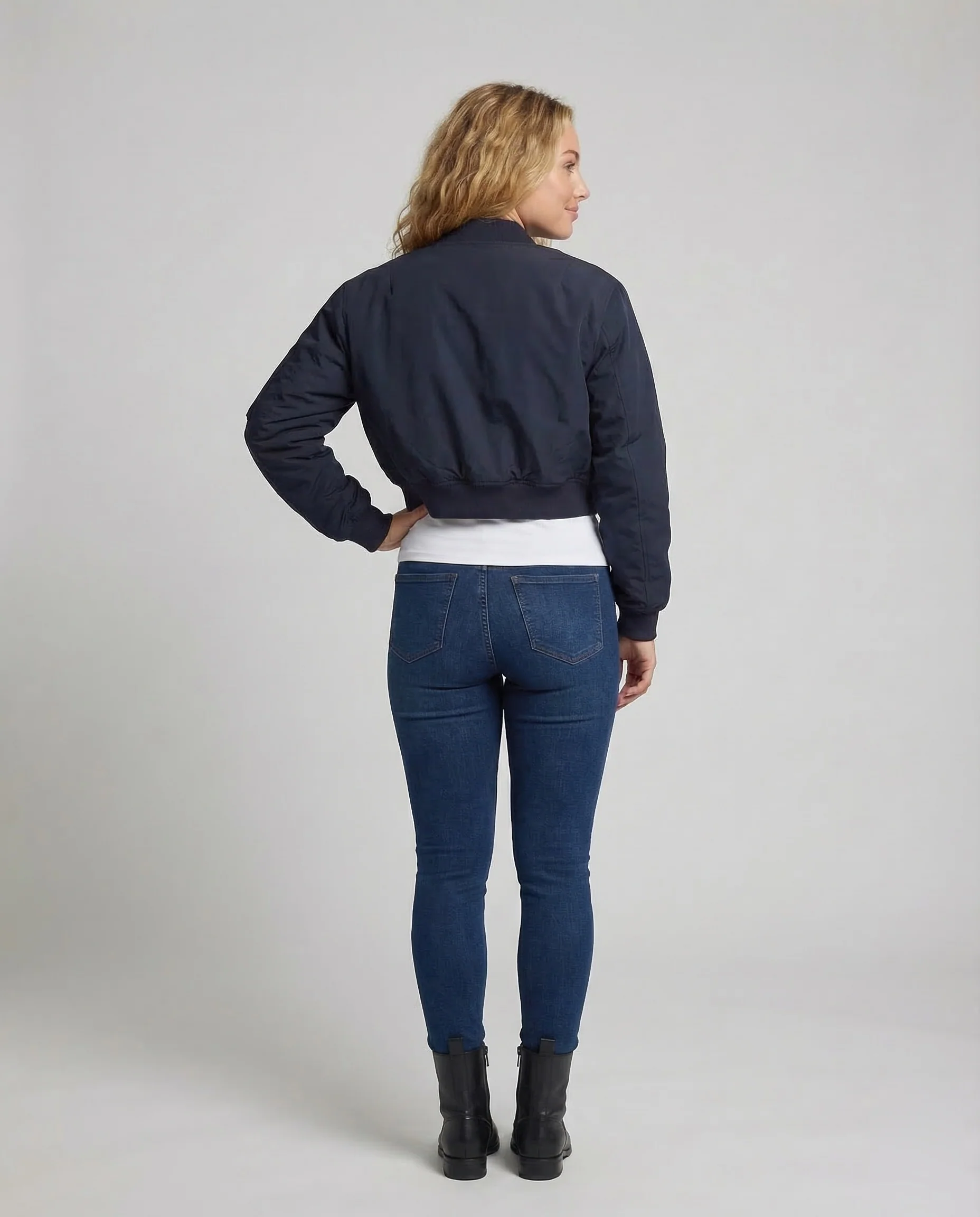 Damen Bomberjacke Kurz Reißverschluss - Image 4