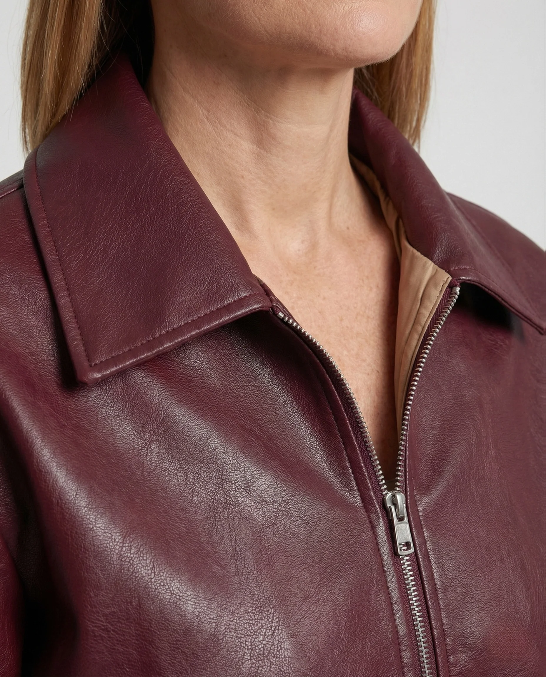 Damen Kunstleder Kurzjacke - Image 3
