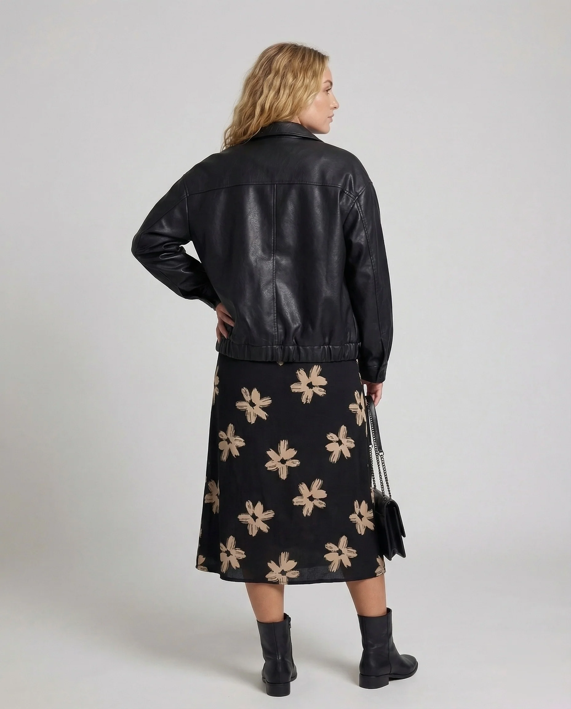 Damen Vegane Lederjacke Oversize - Image 4