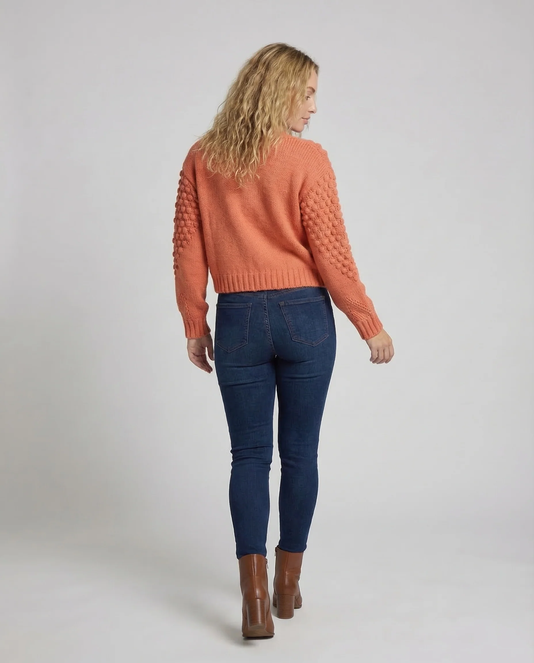 Damen Strickjacke Kurz Zopf - Image 4