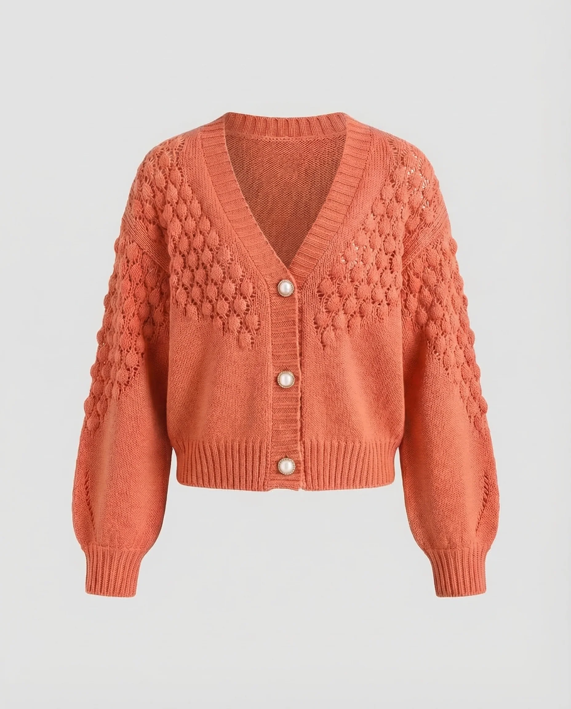 Damen Strickjacke Kurz Zopf - Image 6
