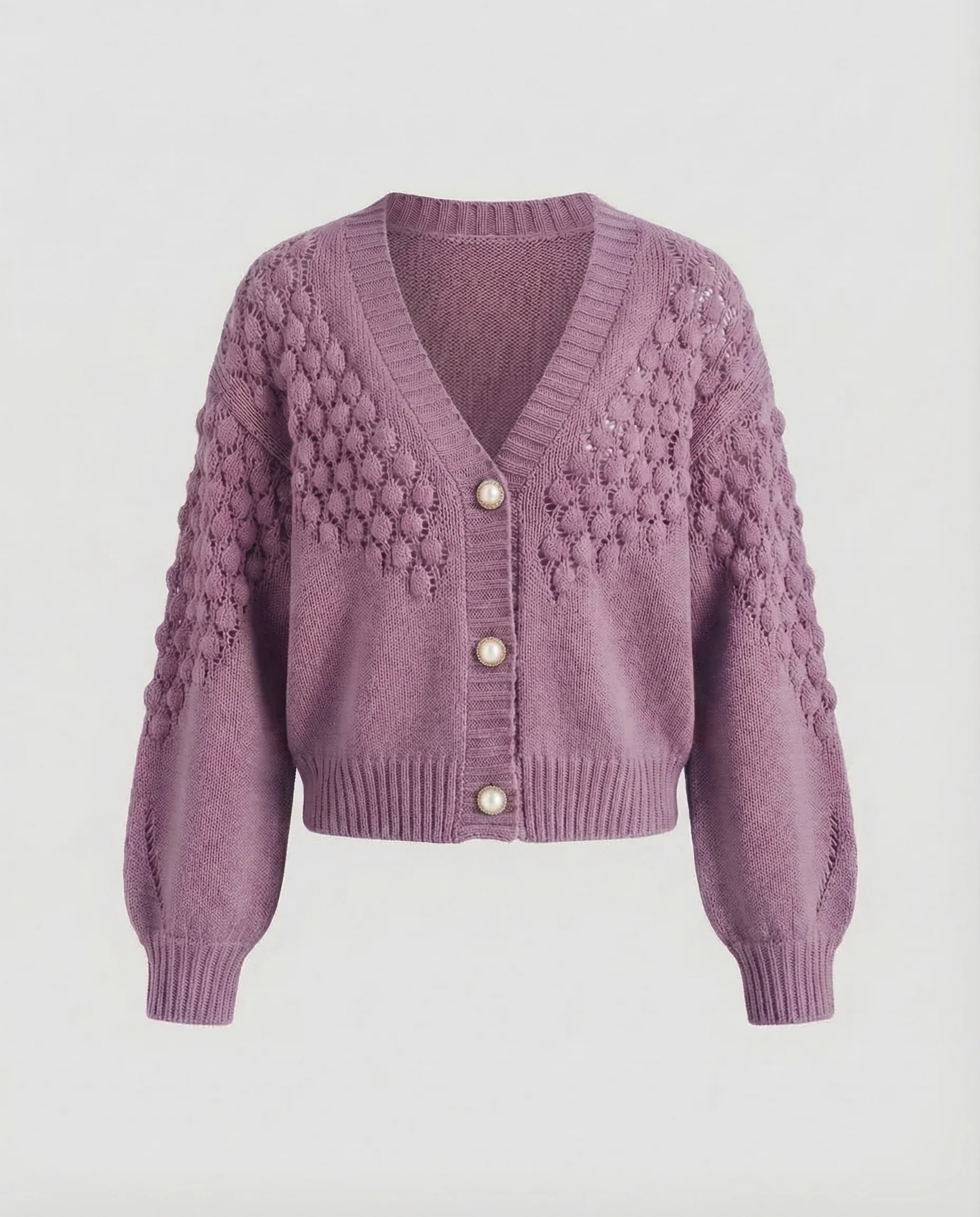 Damen Strickjacke Kurz Zopf - Image 7