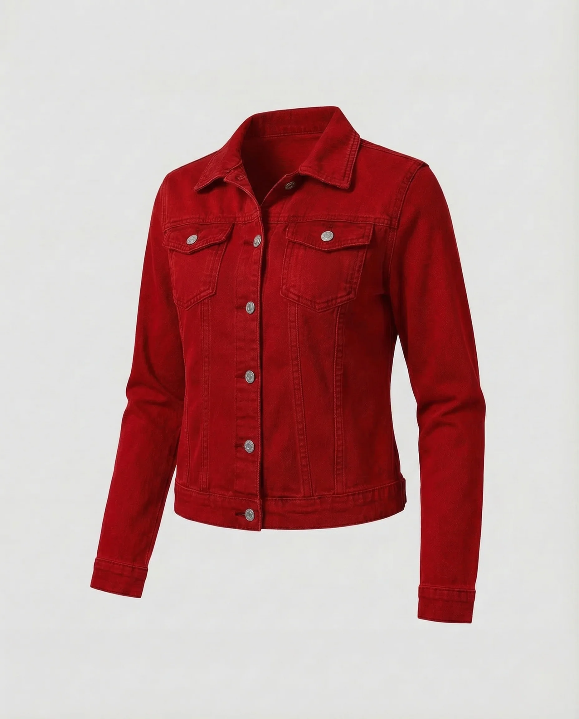 Damen Jeansjacke Kurz Tailliert - Image 11