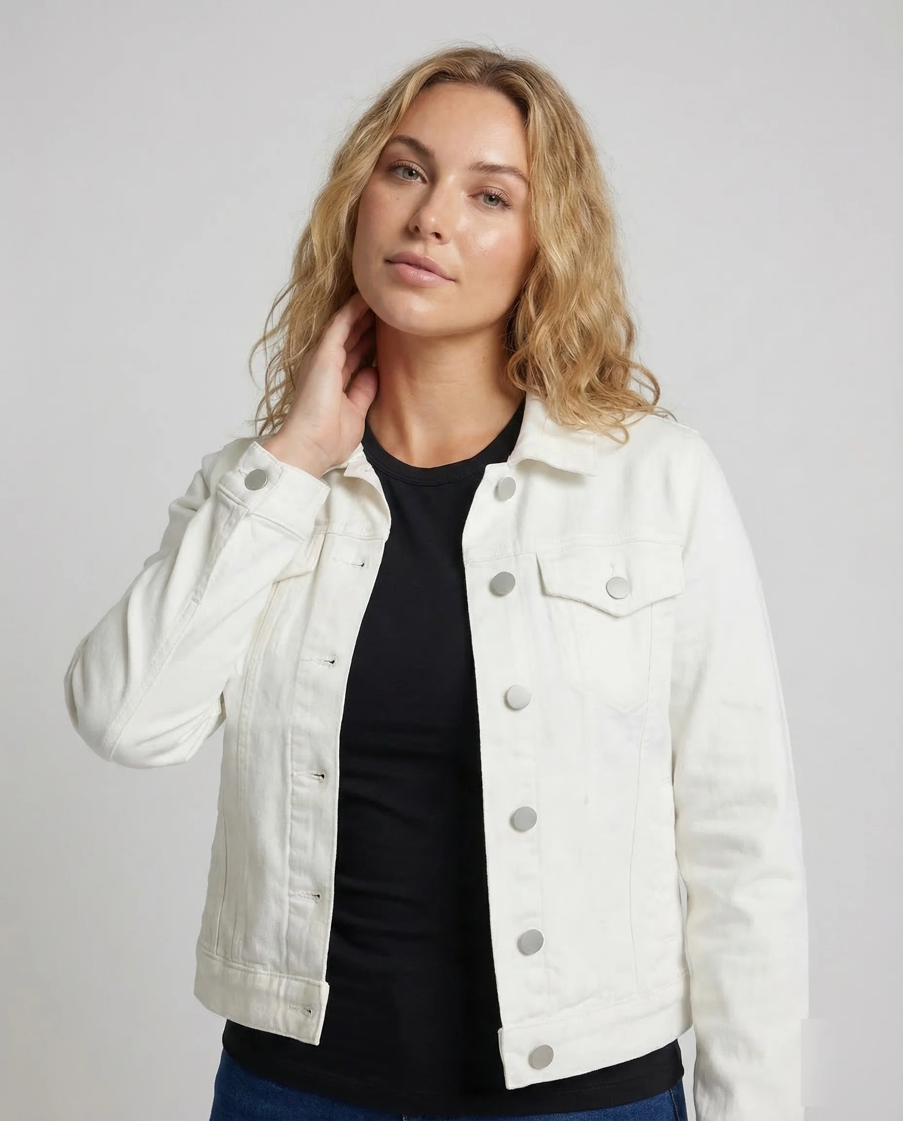 Damen Truckerjacke Denim Kurz - Image 2